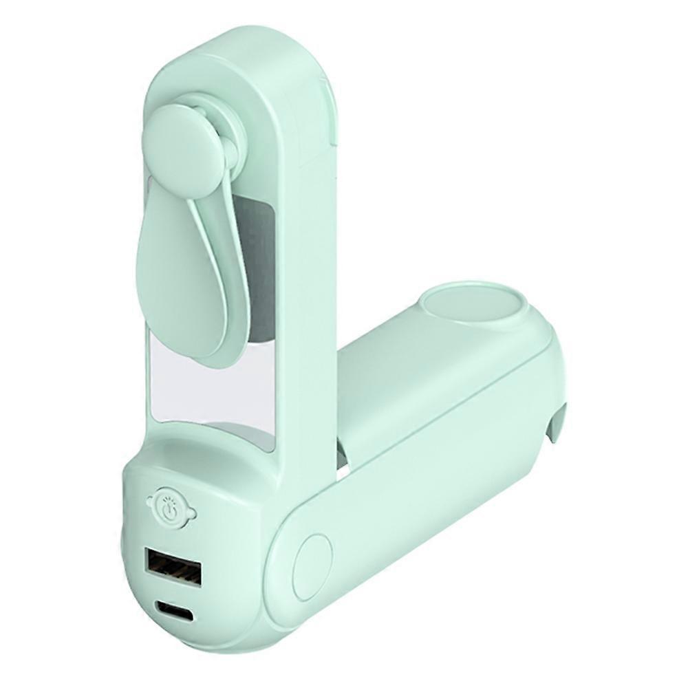 F11 Multifunctional Handheld Fan 5 in 1 Mini Fan Phone Holder Flashlight Mirror Power Bank