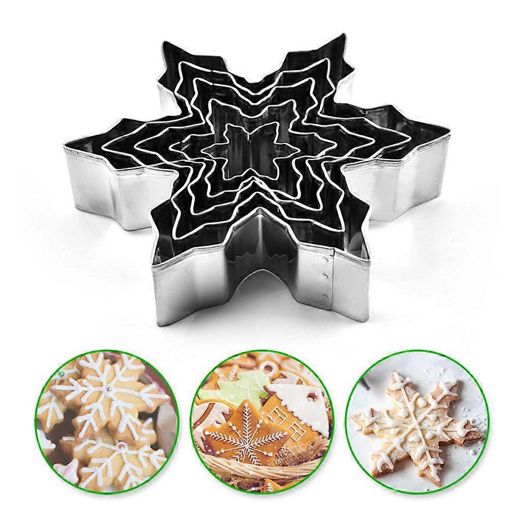 5 Pieces Snowflake Biscuit Cookie Chocolate Cake Mold Baking Tools