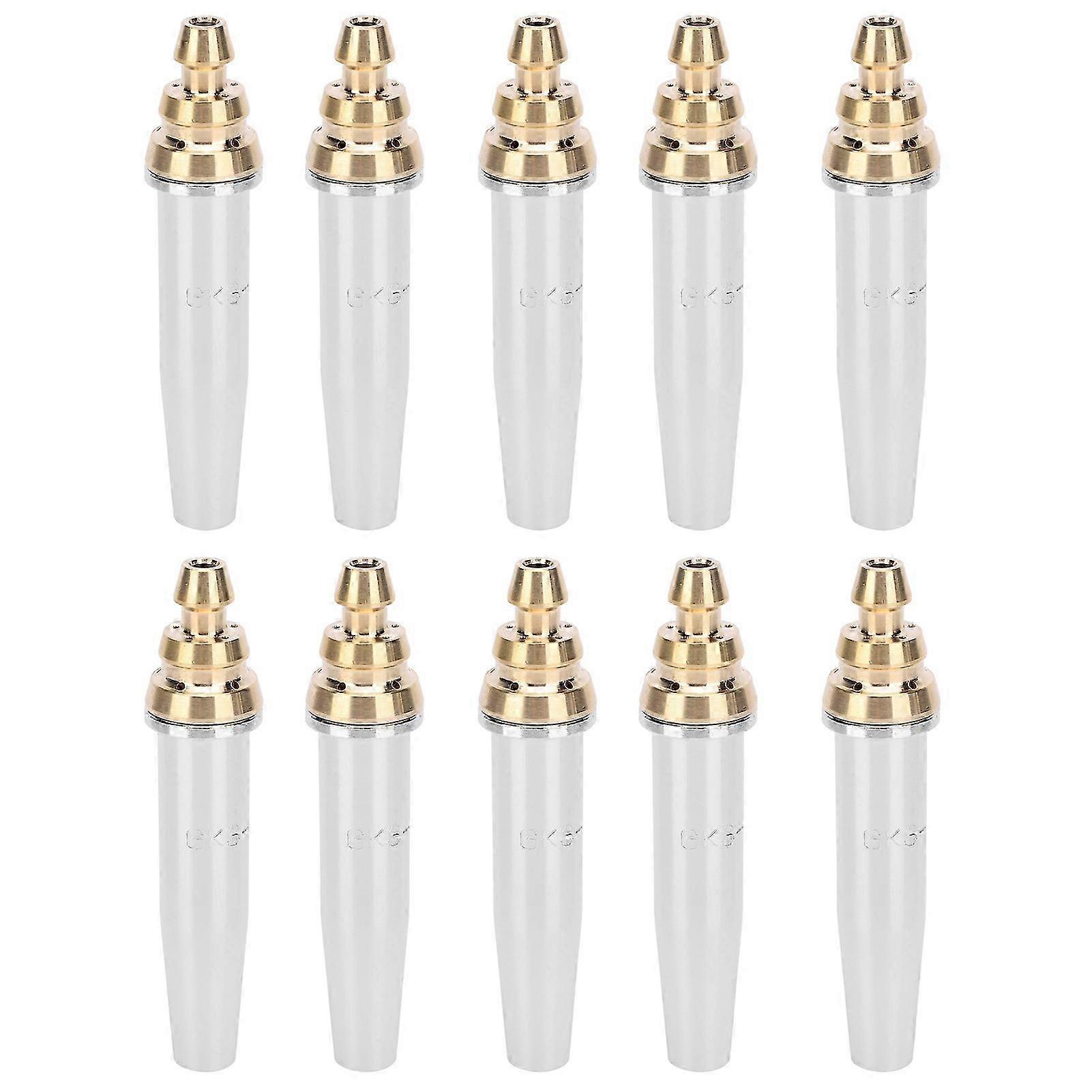 10Pcs Gas Cutting Nozzle Tip for Propane Acetylene Machine Sleeve Type Gun Head