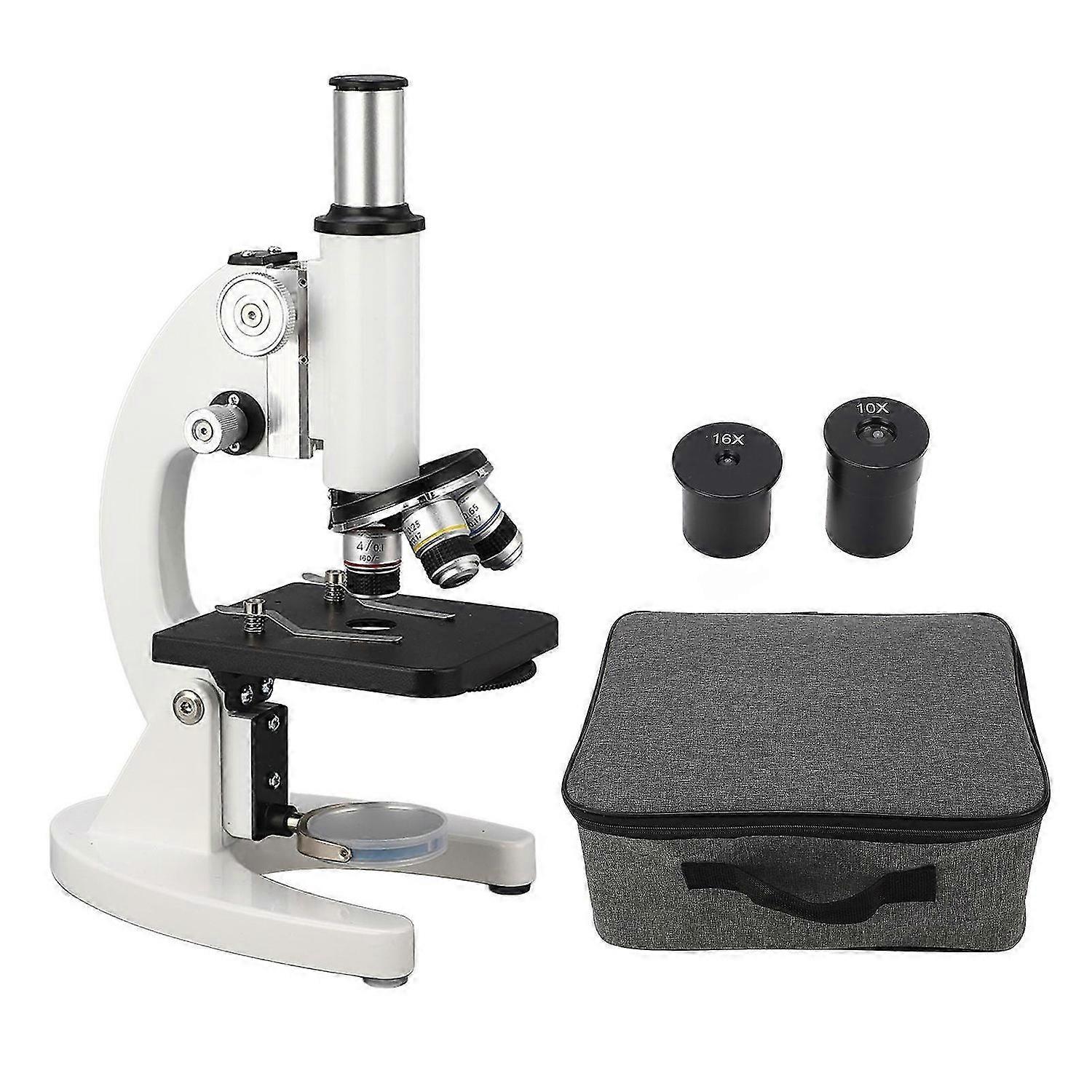 640X Monocular Microscope Stainless Steel Dual Coaxial Focus Handwheel Microscope Kit