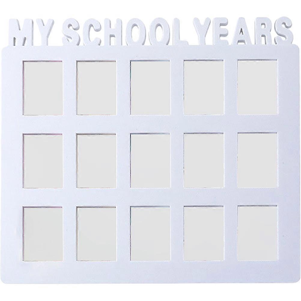 Collage Picture Frame For School Photos Graduation Frame Child Growth Record White 27.5x24.5cm Display Photos 1Set