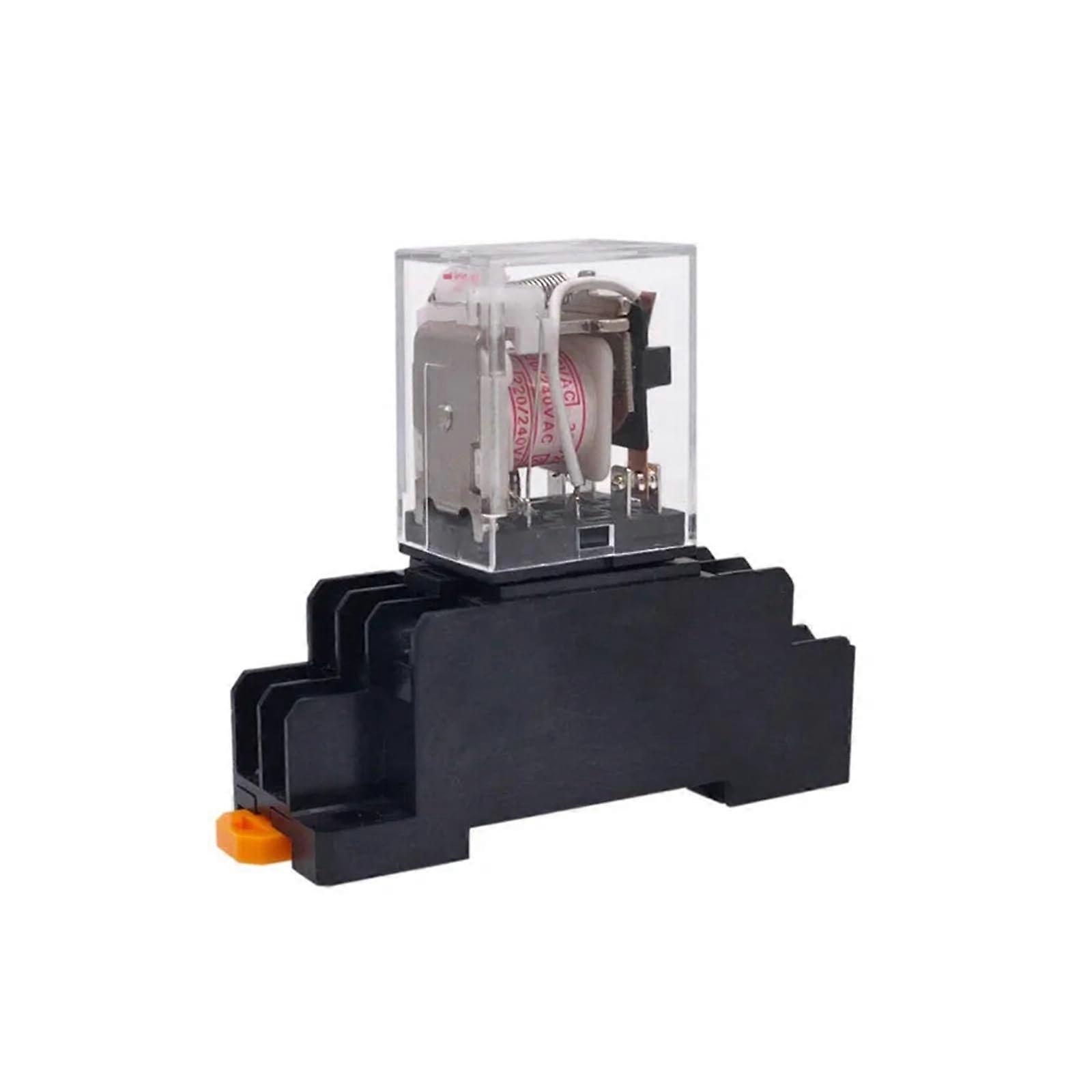 HH52P AC110V Electromagnetic Relay Coil with MY2NJ/3NJ Base, 10A Switching Capacity, 2-Channel Compatible Relay Switch