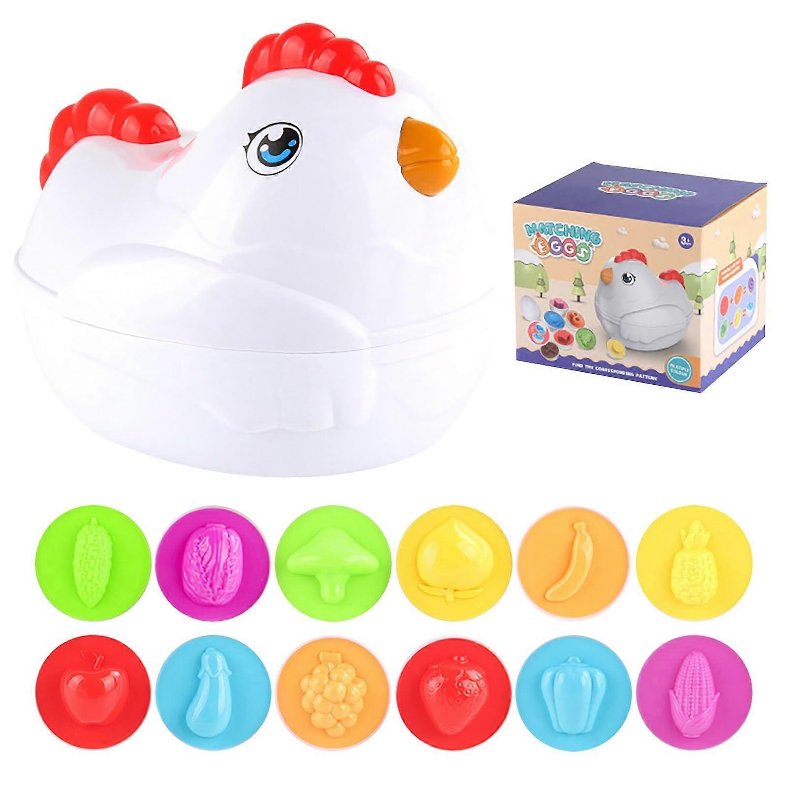 Chicken Eggs Easter Toys for Toddlers with 12 Eggs and Hen Case