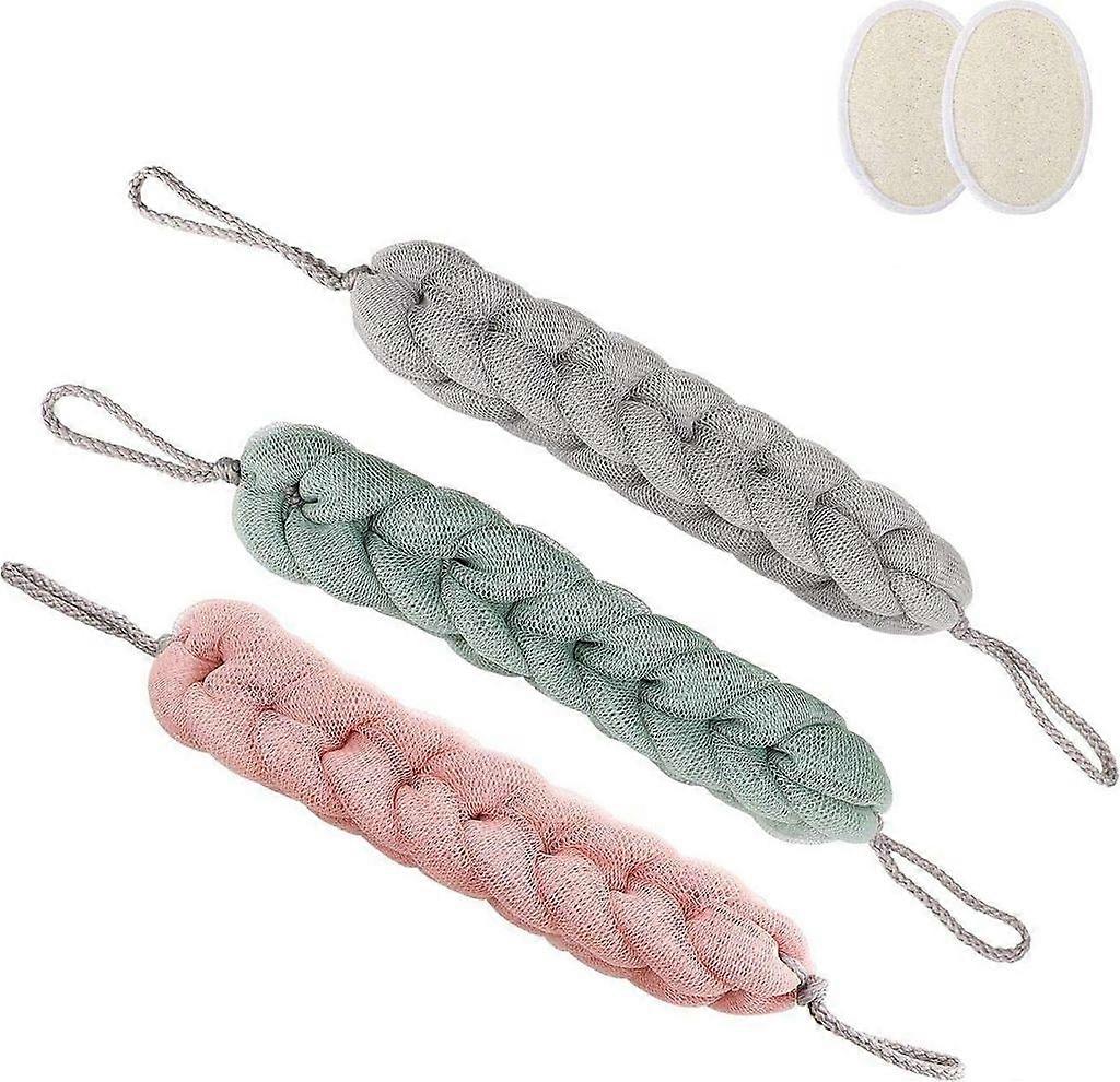 Bathtub sponge net, bath sponge back scrubber, flexible woven sponge bath net for wiping body during bathing bathroom accessories
