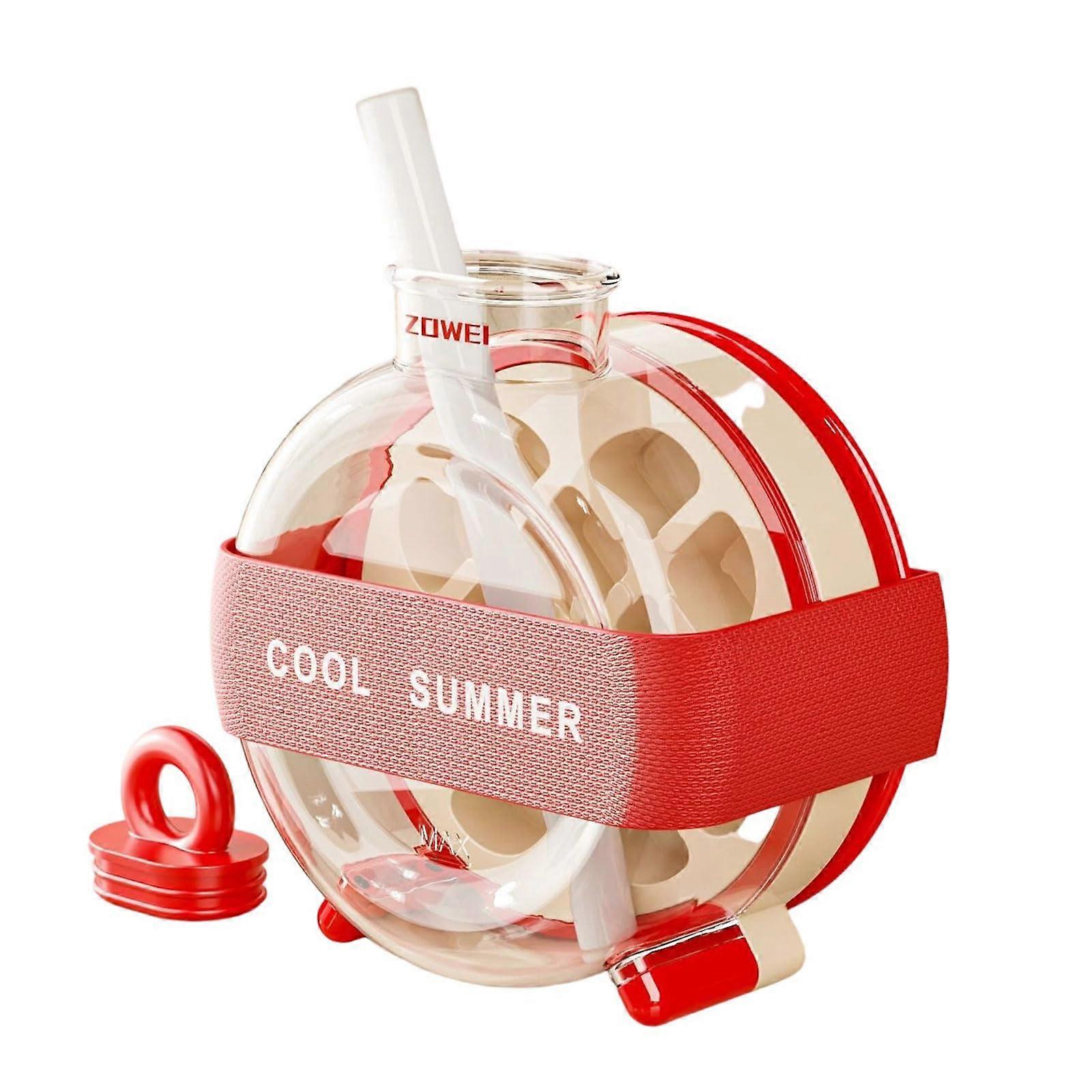 Efficient Portable Ice Cube Mold Bottle with Builtin Molds and Carrying Strap Sports Water Bottle with Builtin Ice Trays
