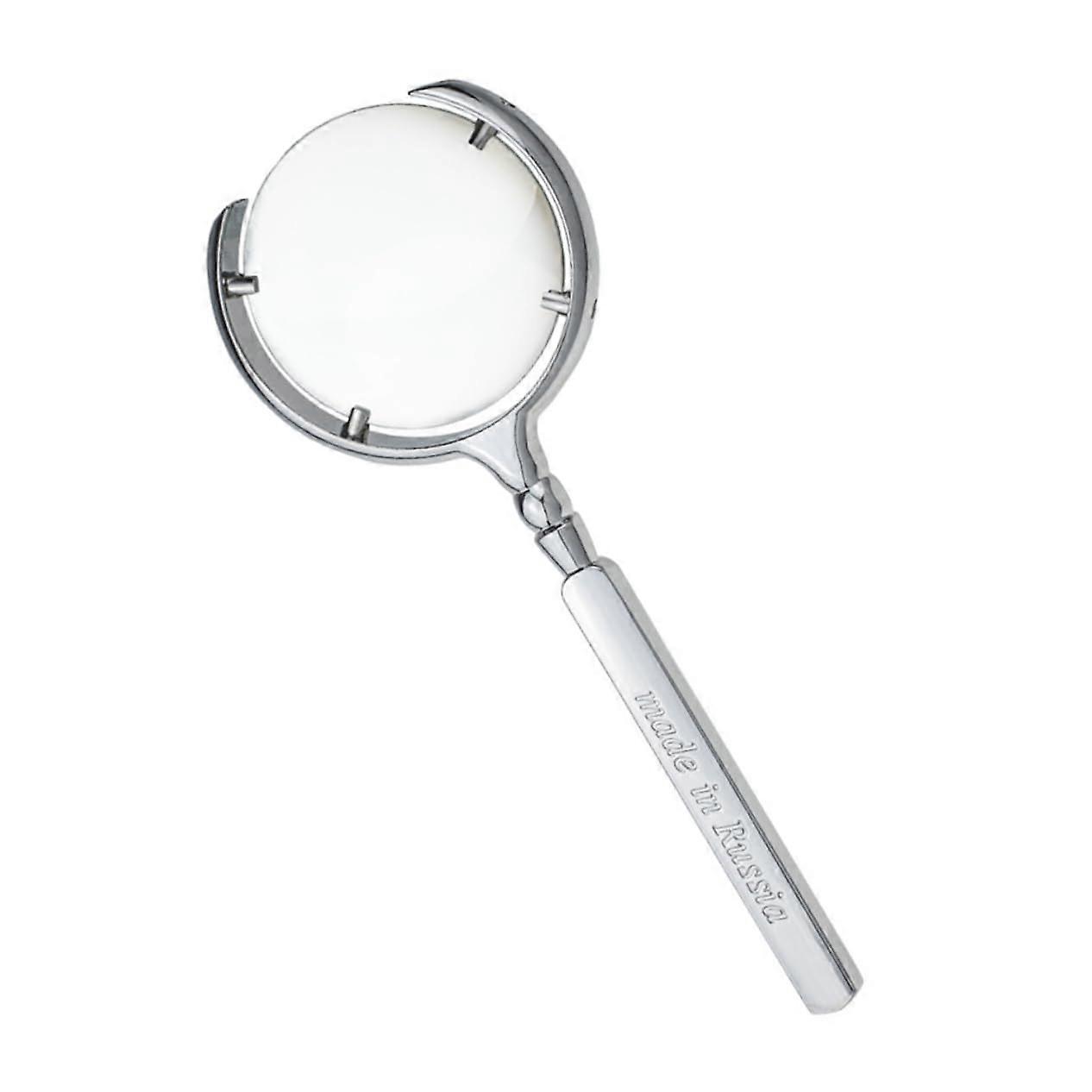 Handheld Magnifier 8x Portable Glass Reading Magnifier with Paper Frame and Metal Handle for Inspection and Exploration