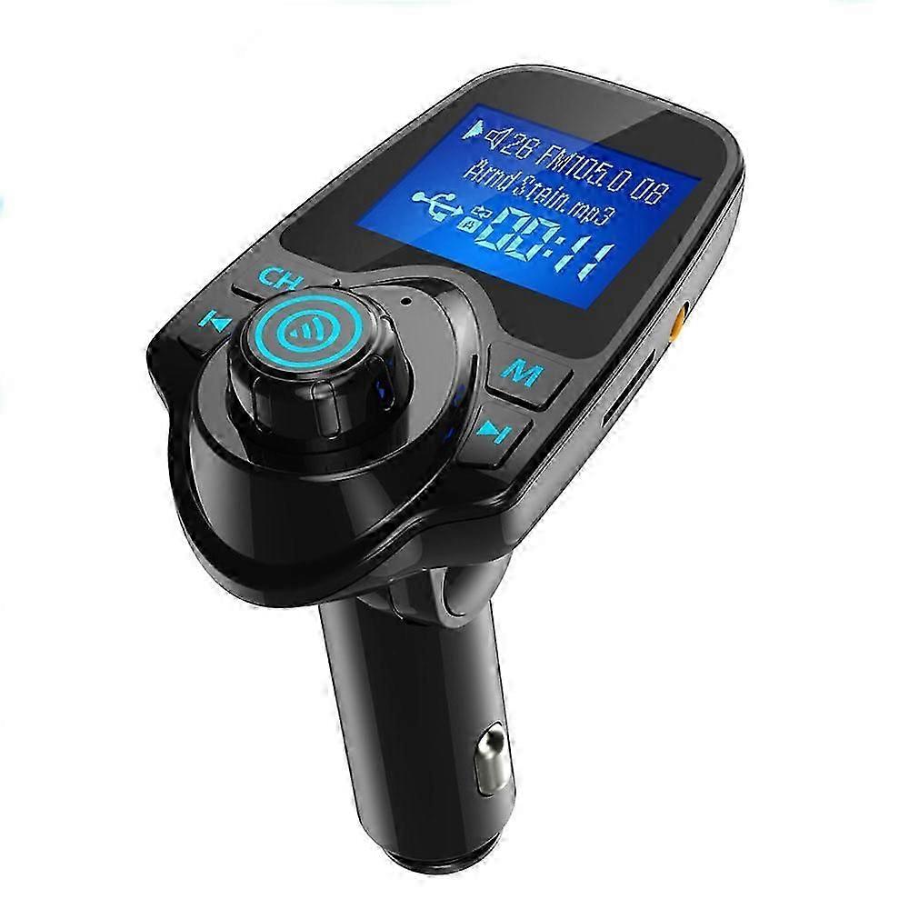 Bluetooth Fm Transmitter For Car, Wireless Bluetooth Car Adapter With Hand-free Calling And 1.44" Lcd Display, Music Player Support Tf Card Usb Flash