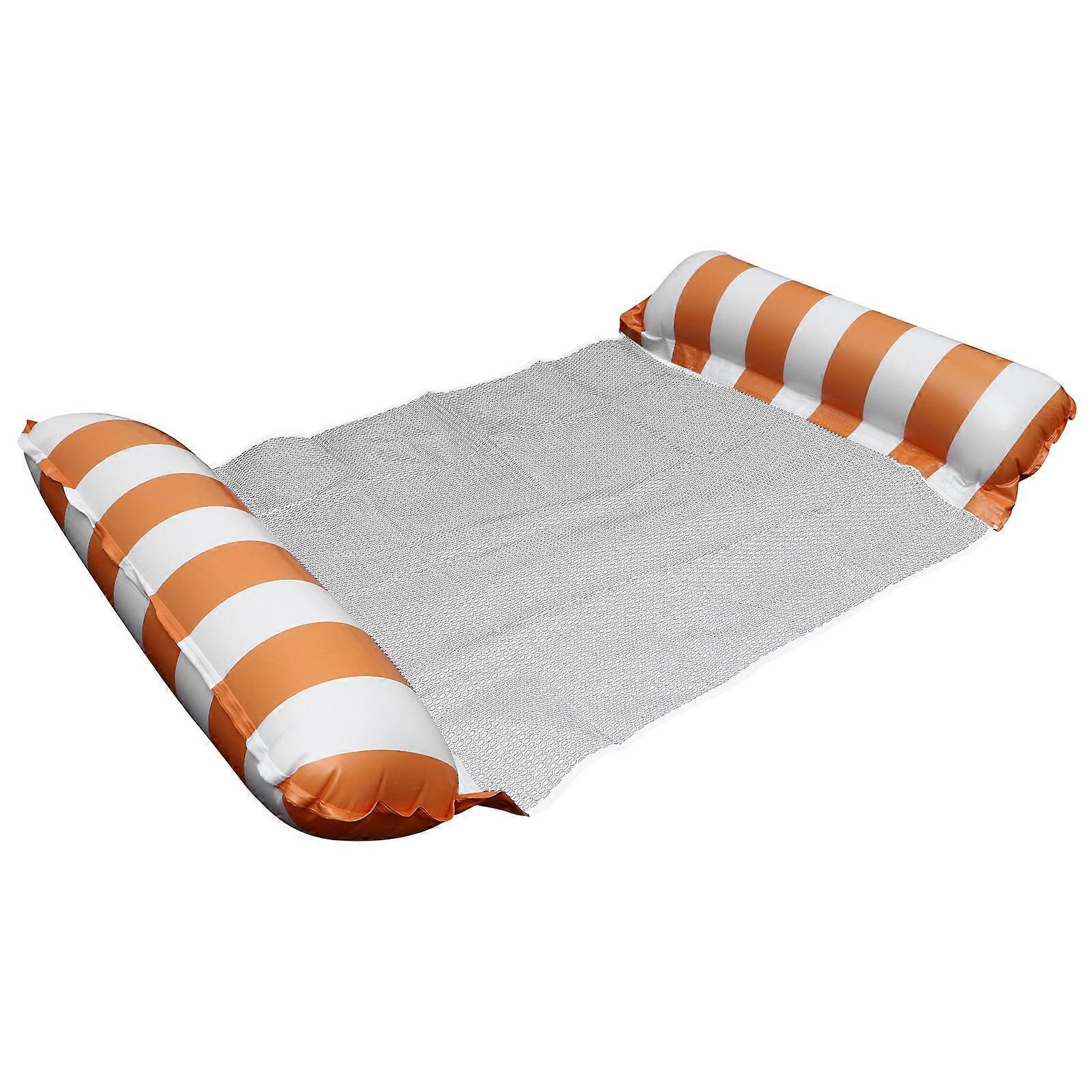Swimming Pool Float Chair Durable Inflatable Water Hammock Portable Foldable Orange 1Set