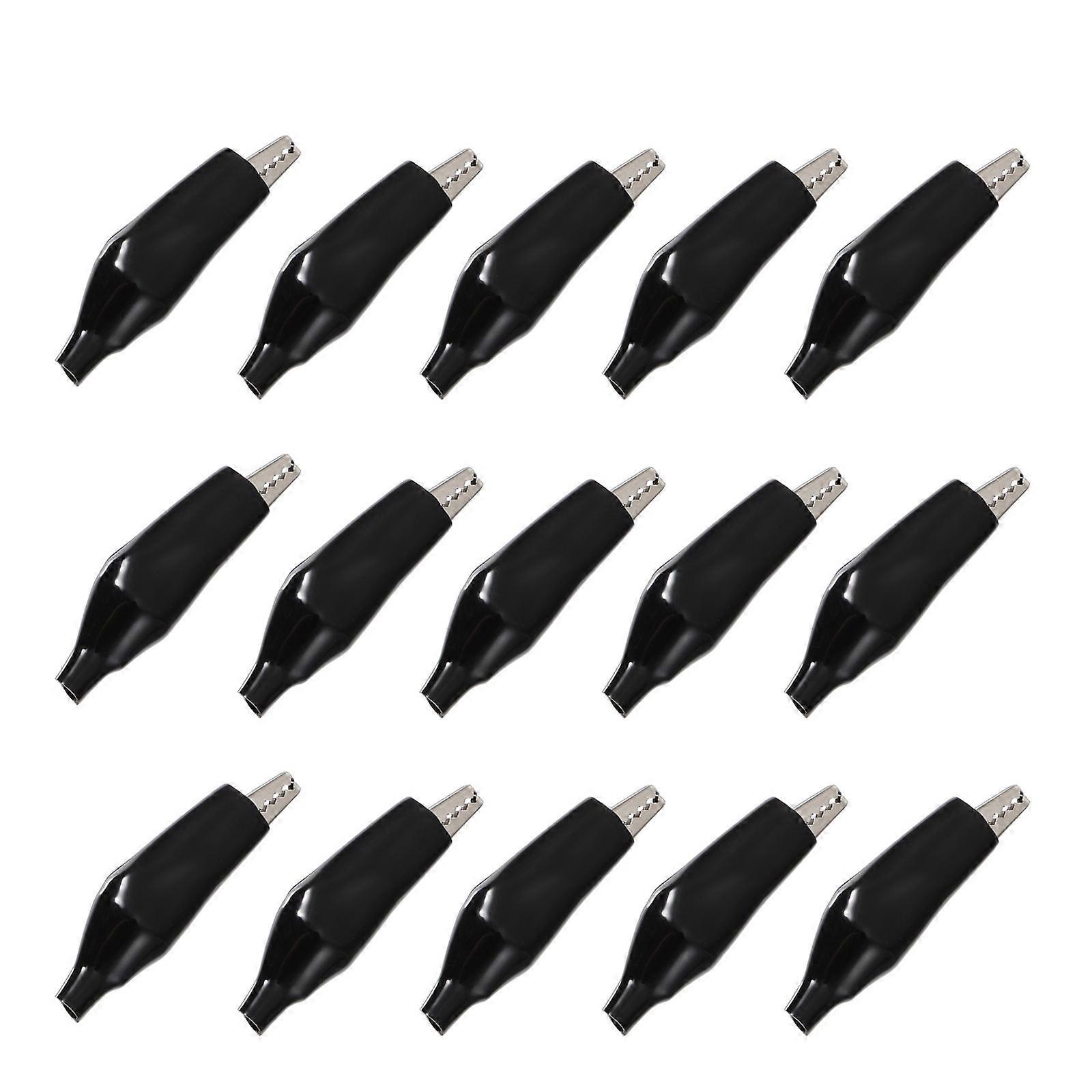 Insulation Electric Testing Clips for Home Use 20pcs Black Alloy Rubber