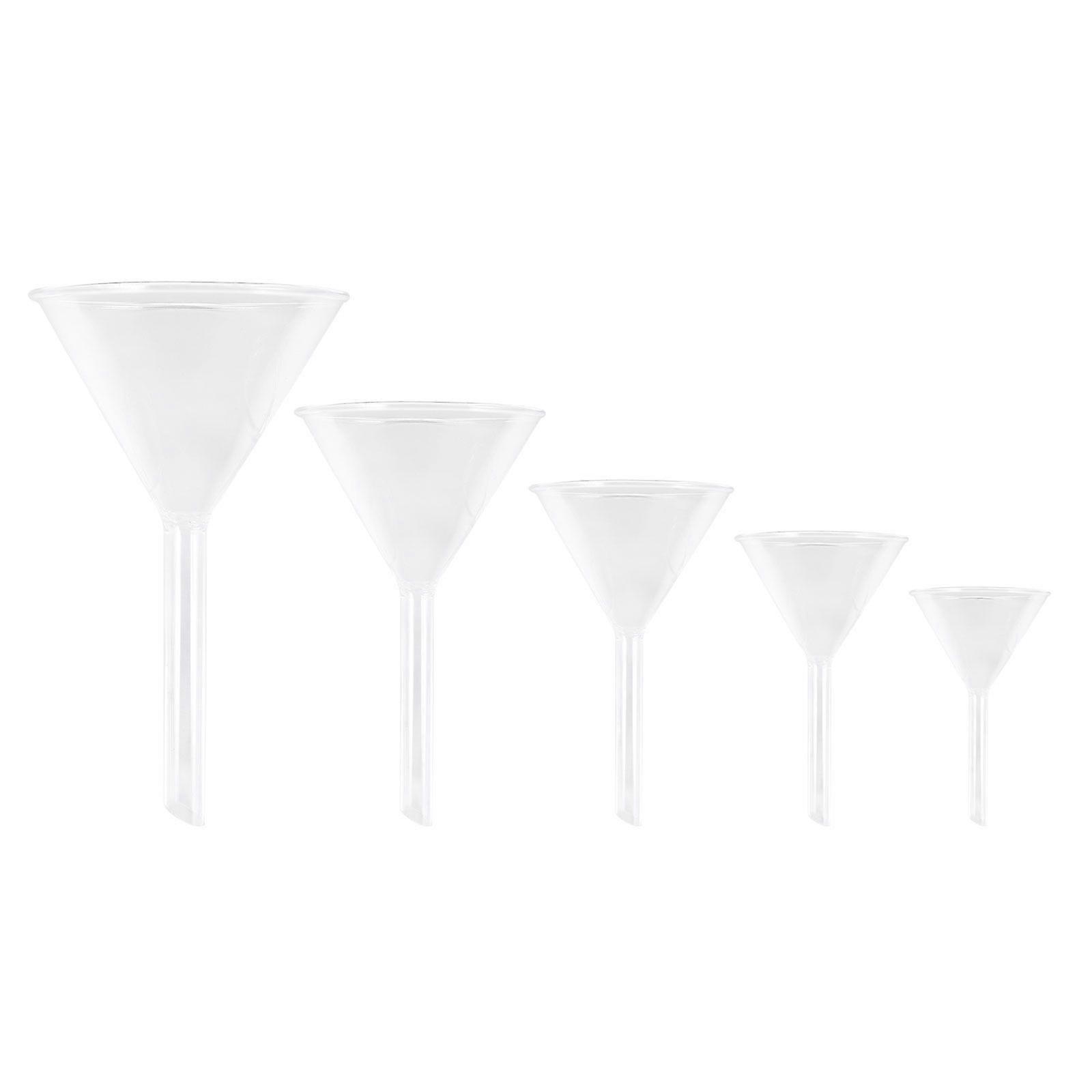 Lot de 5 entonnoirs d'alimentation en verre pour laboratoires de chimie analytique