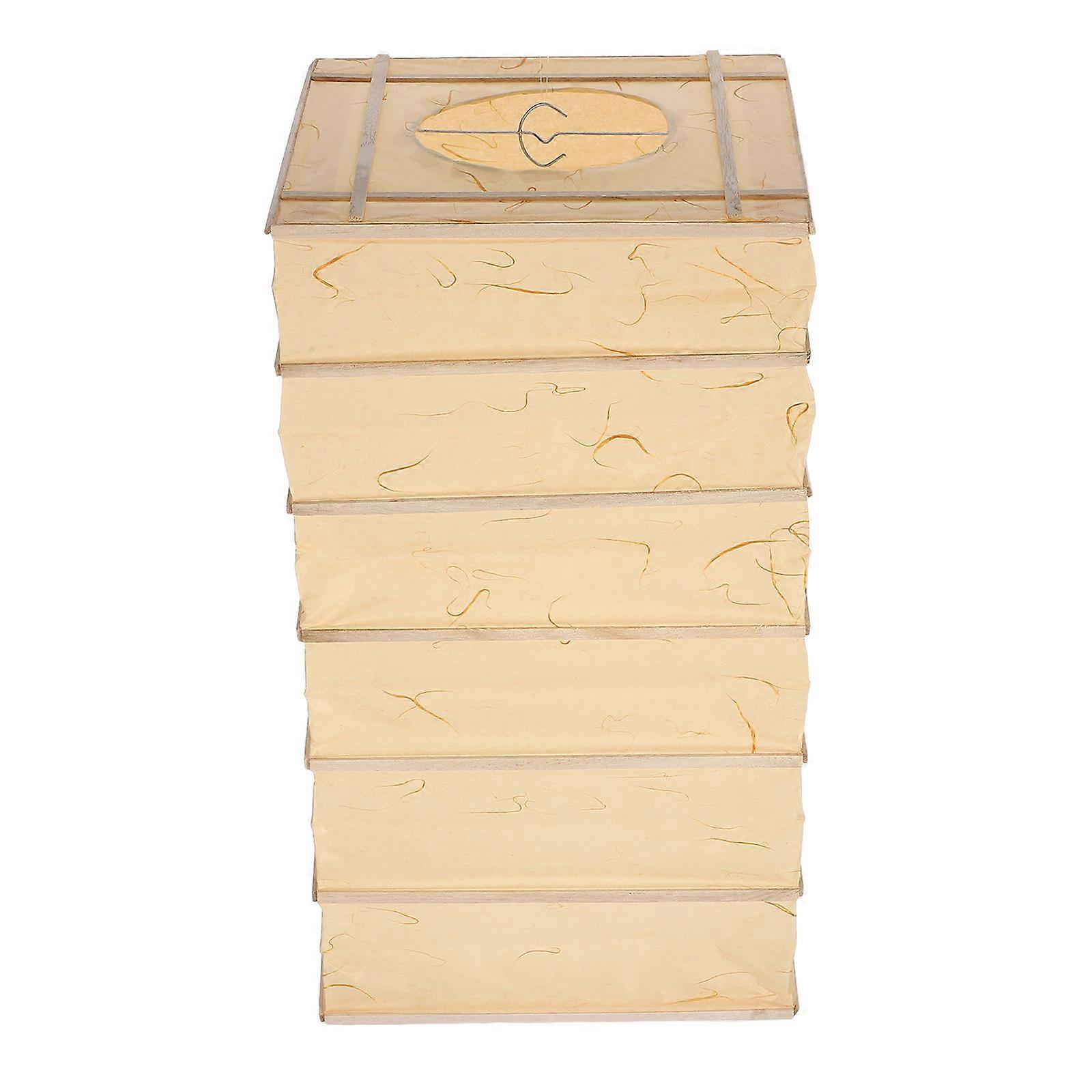 Rectangular Bamboo Decorative Paper Lantern Shade for Living Room, Hotel, Lightweight and Portable