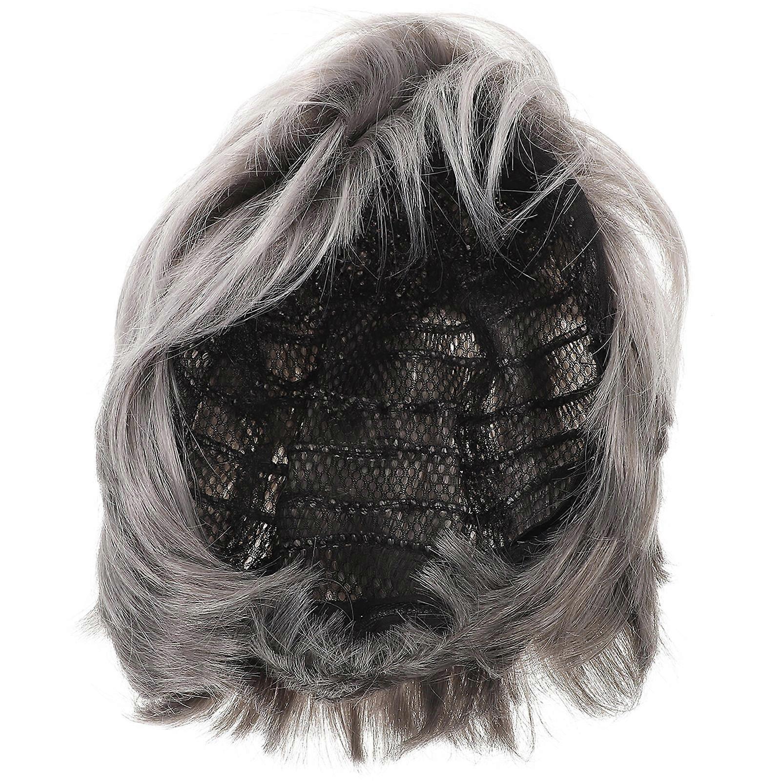 Breathable Men's Wig with Stylish Short Hair Design Made from High Temperature Fiber Multi Color
