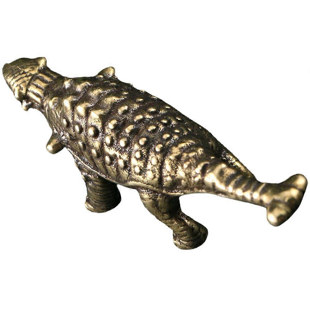 Brass Dinosaur Figurine Miniature Decorative Sculpture for Office, Study, and Living Spaces – Unique Collectible Design with Timeless Appeal and
