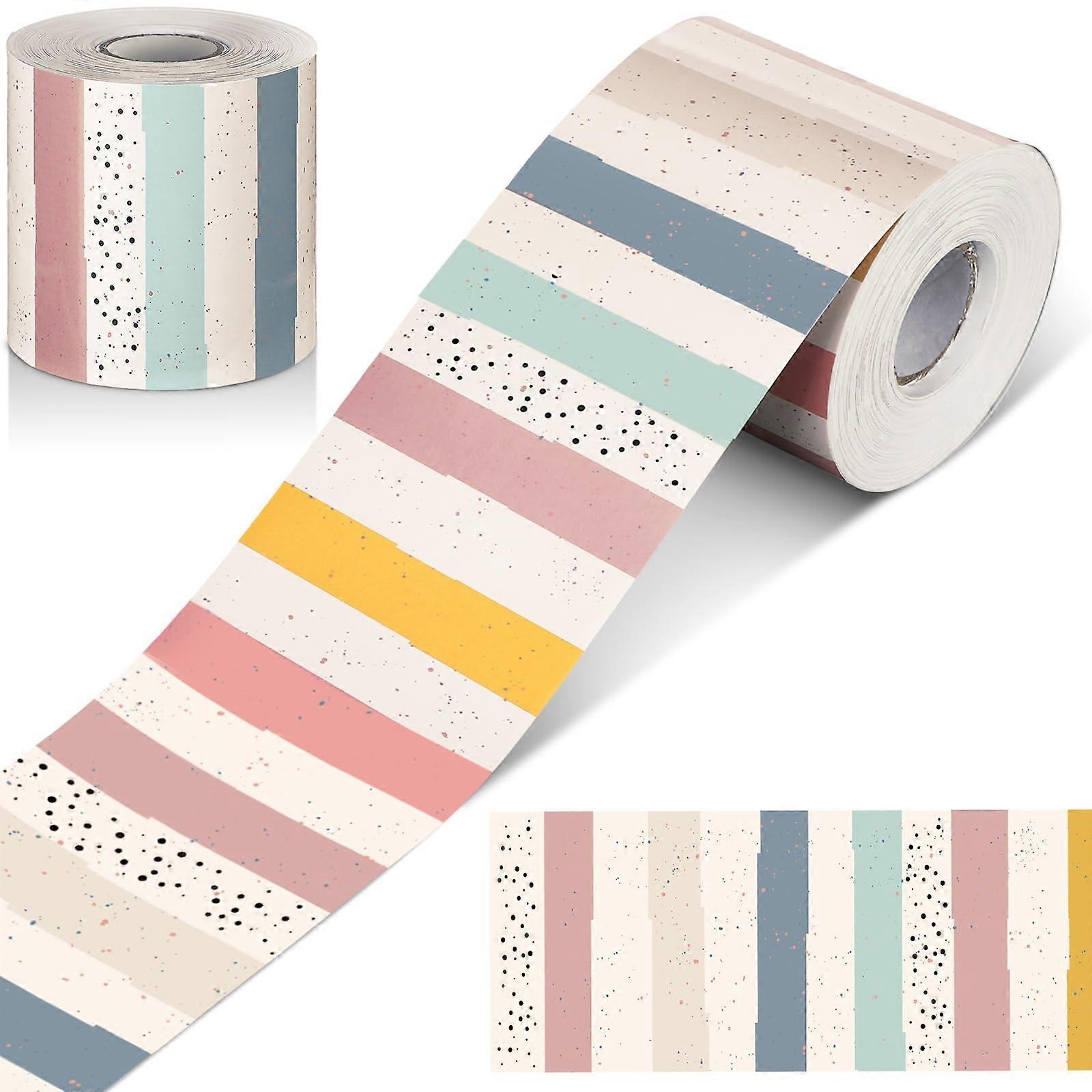 Bulletin Board Border for Classroom 60 Feet Polka Dot Straight Rolled Border Boho Style Classroom Decoration Home Use