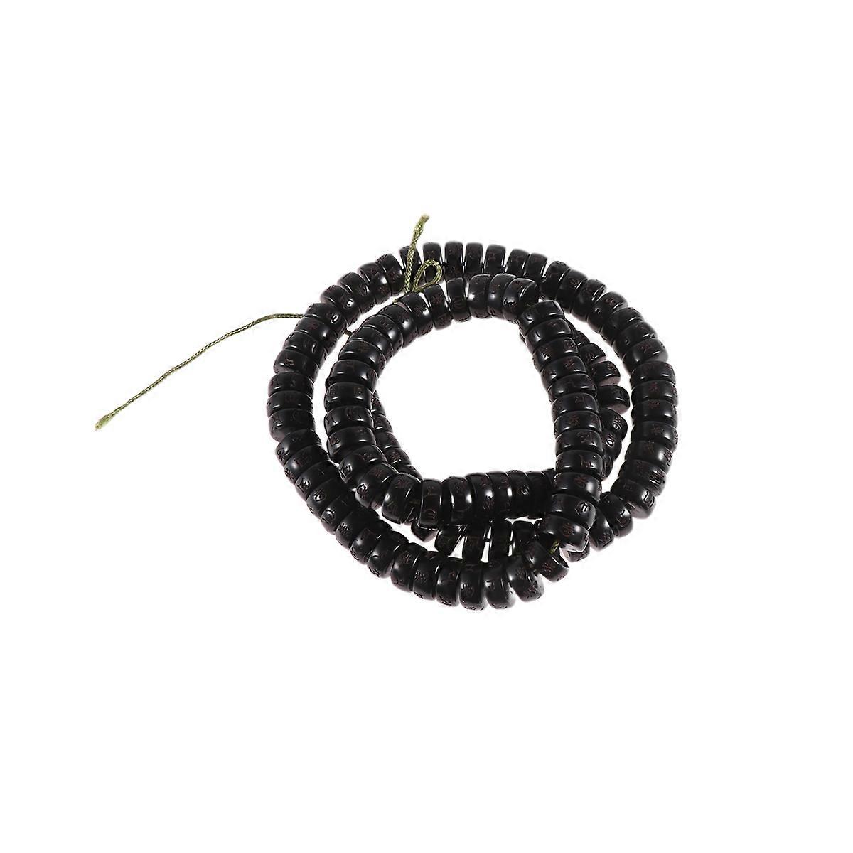 Buddha Beads Bracelet Made of Lightweight Coconut Shell for Comfortable Daily Use Black 10x4
