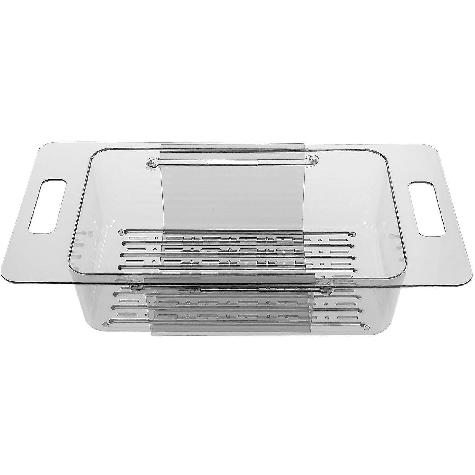 Collapsible Plastic Sink Basket for Kitchen with Smooth Edges Transparent Easy to Clean and Dry 7.87"x7.87"x5.91"