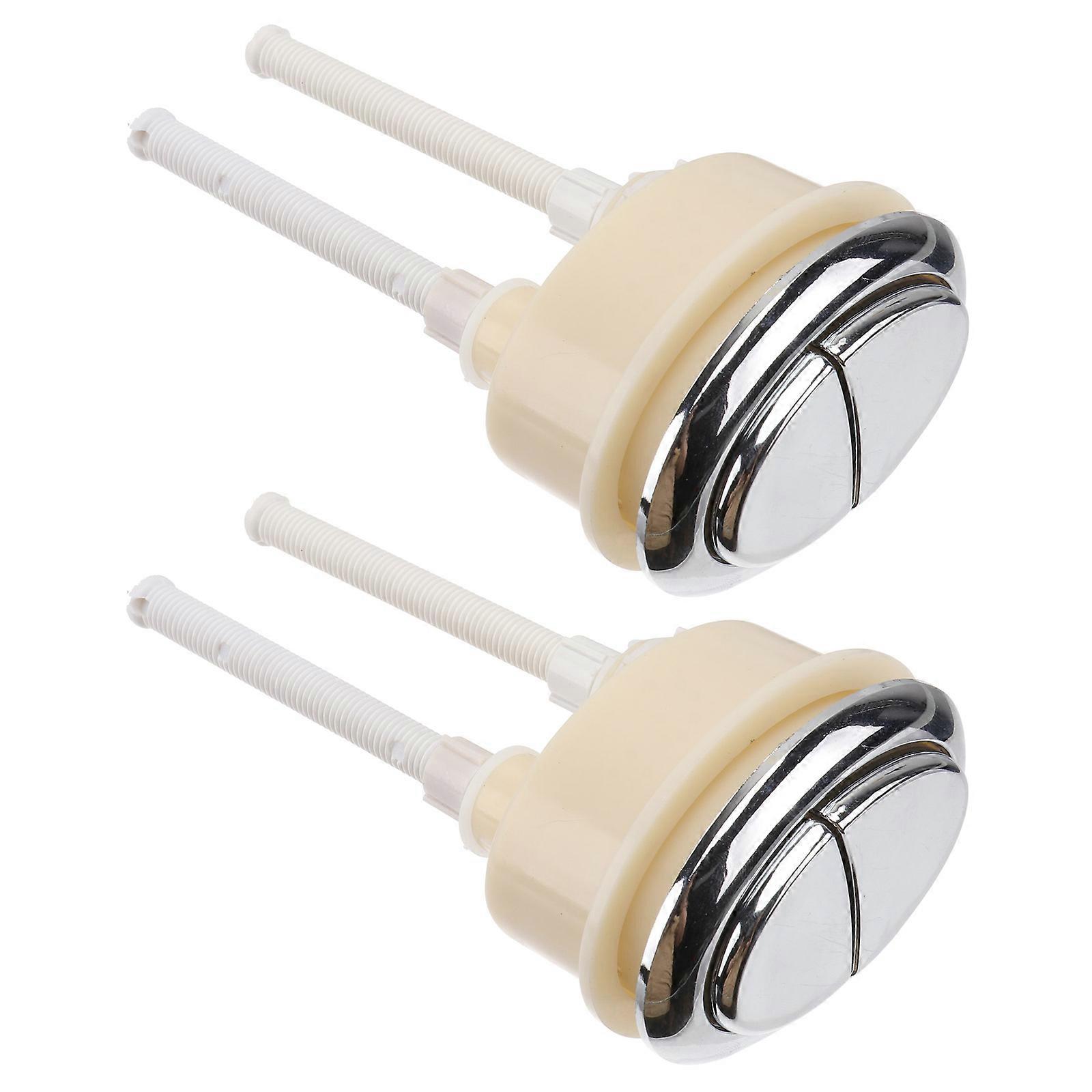 Toilet Tank Push Button Topper Oval Shape Toilet Water Tank Cover Push Buttons Home Use 11x7.5cm Easy to Install and Replace 2Pcs