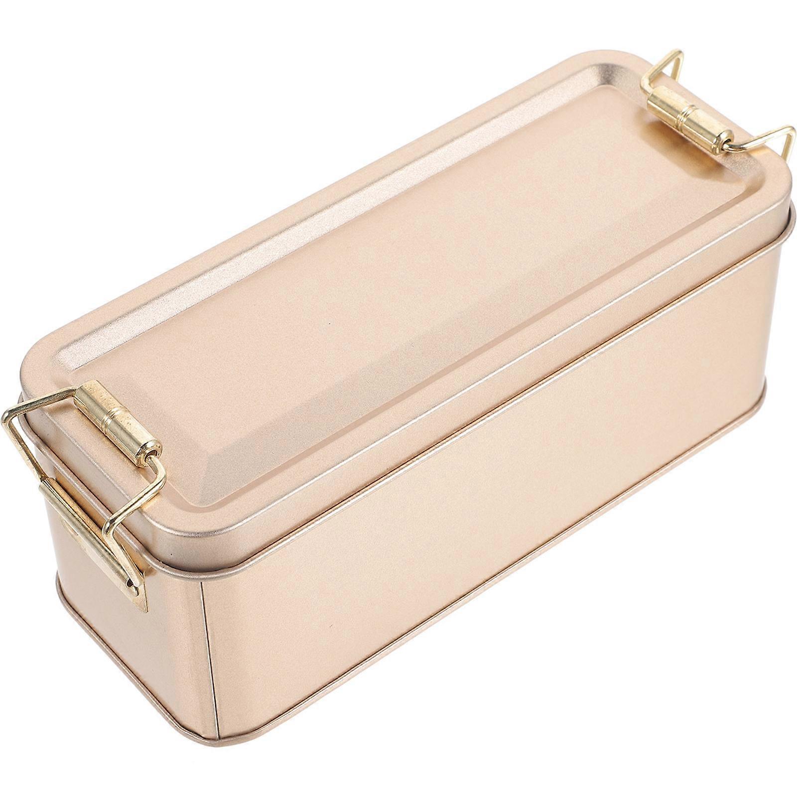 Metal Christmas Candy Box Rectangular Tin Boxes With Lids Moderately Sized For Cookies And Candies 1Pack