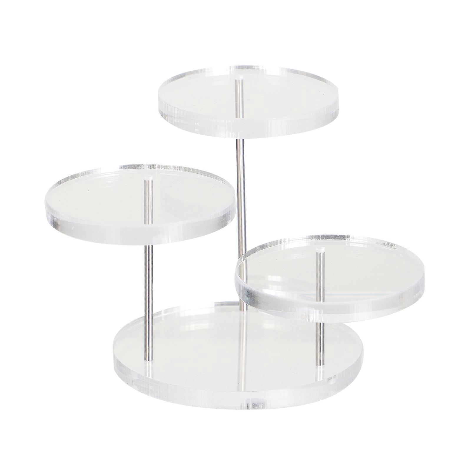 Transparent Acrylic Earrings Display Rack for Storage Use with ThreeLayer Rotating Design