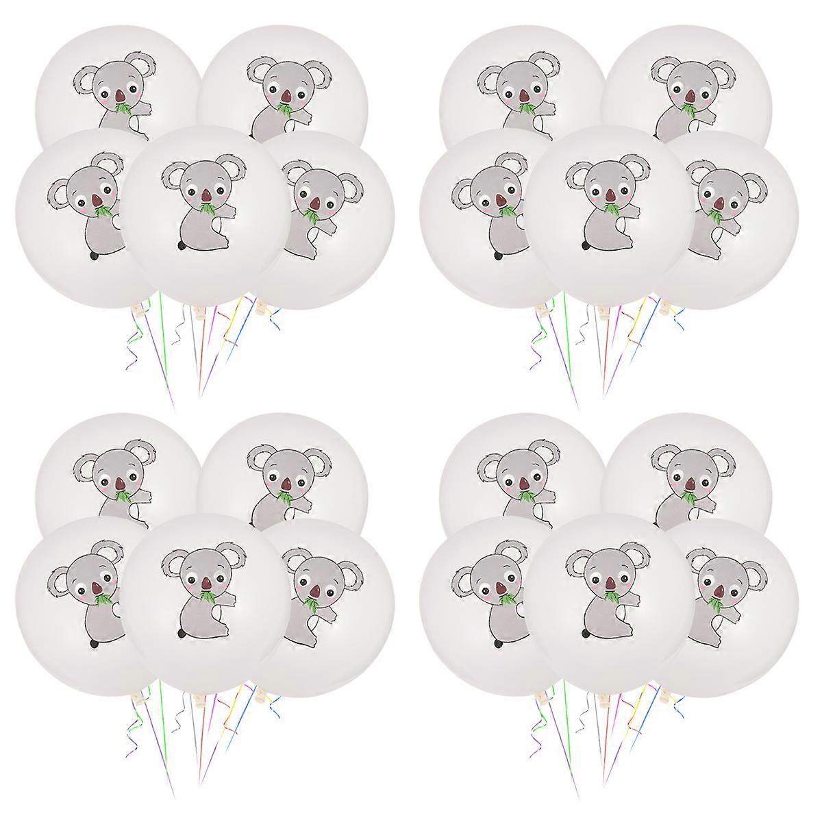 Jungle Animals Balloons Set of 20 Koala Pattern Decorate with White Latex Balloons for Party