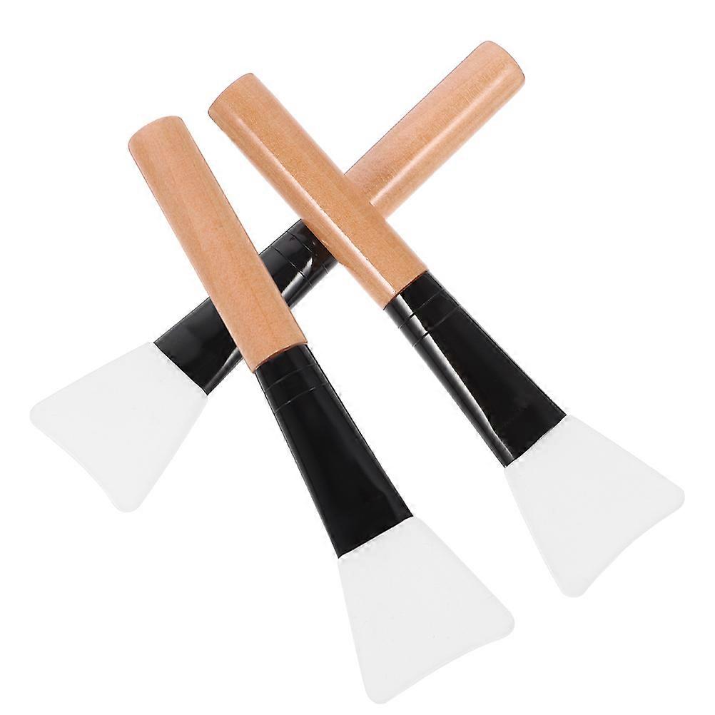 Facial Mask Applicator Brush with Soft Silicone Head for Home Use 3pcs Portable Beauty Tools