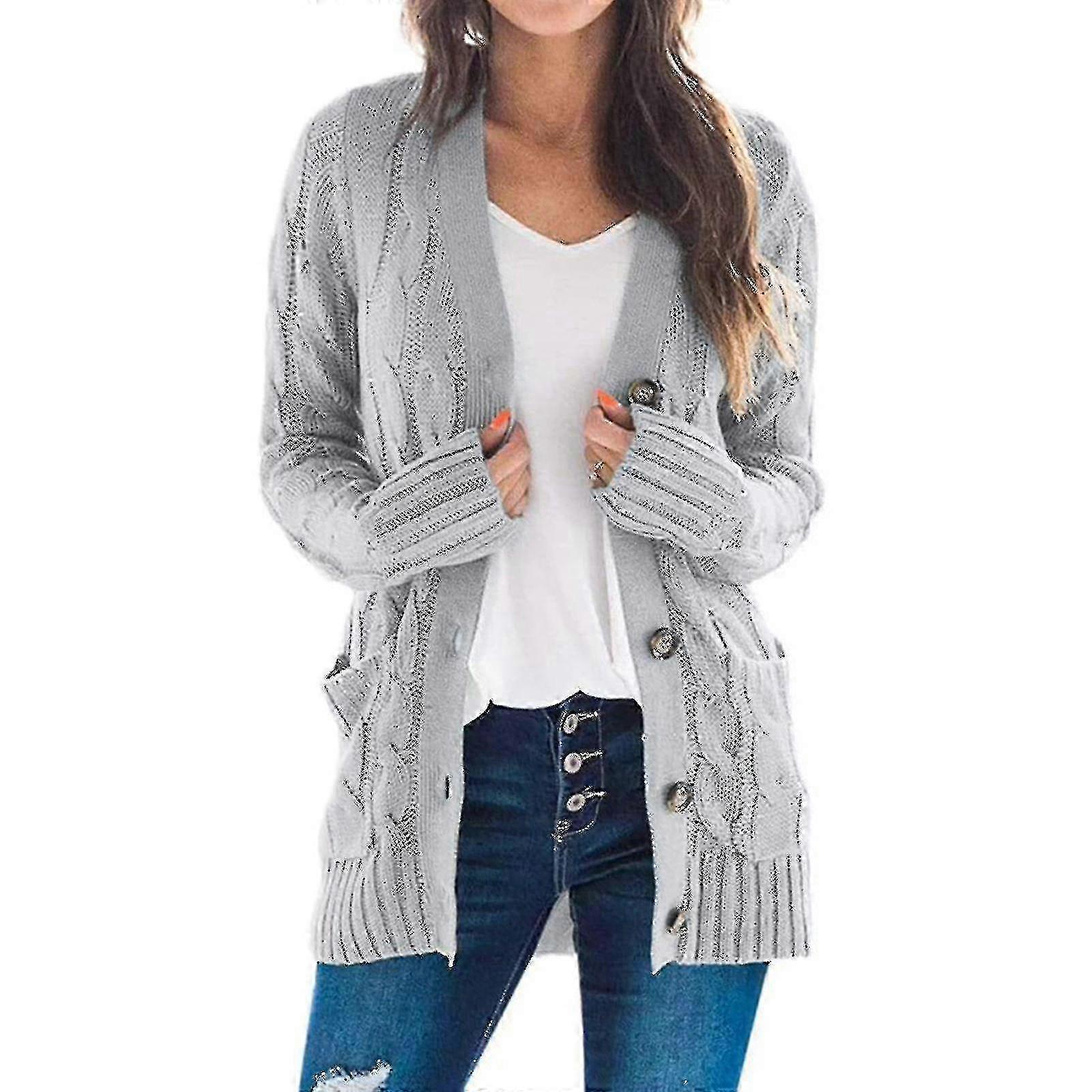 Cardigan chique de malha para mulheres com estilo casual