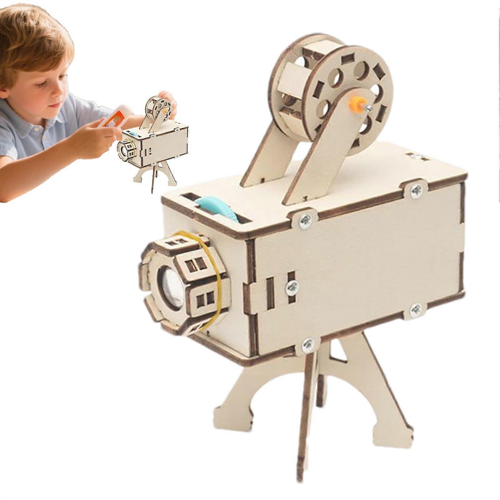Learning Experiment Kits Wooden Experiment Projector, Educational Learning Toy Practical Learning for Home Classroom and Girls Aged 714 Years