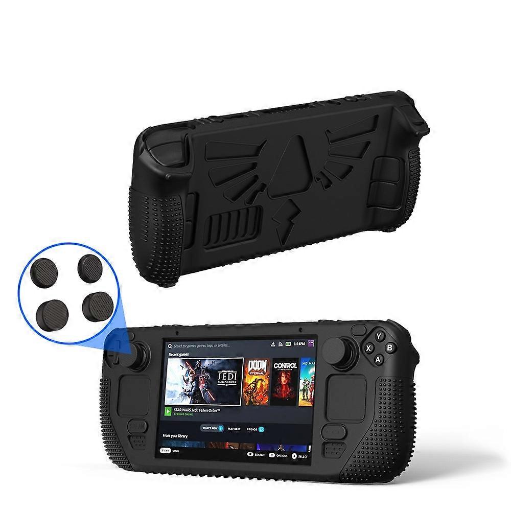 For Steam Deck V V4-1 Pocket Consoles Silicone Non-slip Protective Case with Holder Function