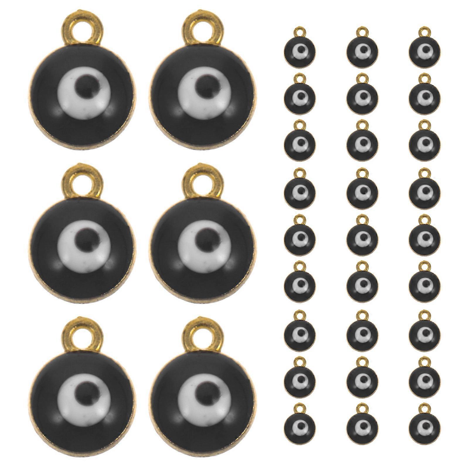 Evil Eye Charms Diy Jewelry Making Components For Diy Crafts Round Shape Alloy Material 40Pcs
