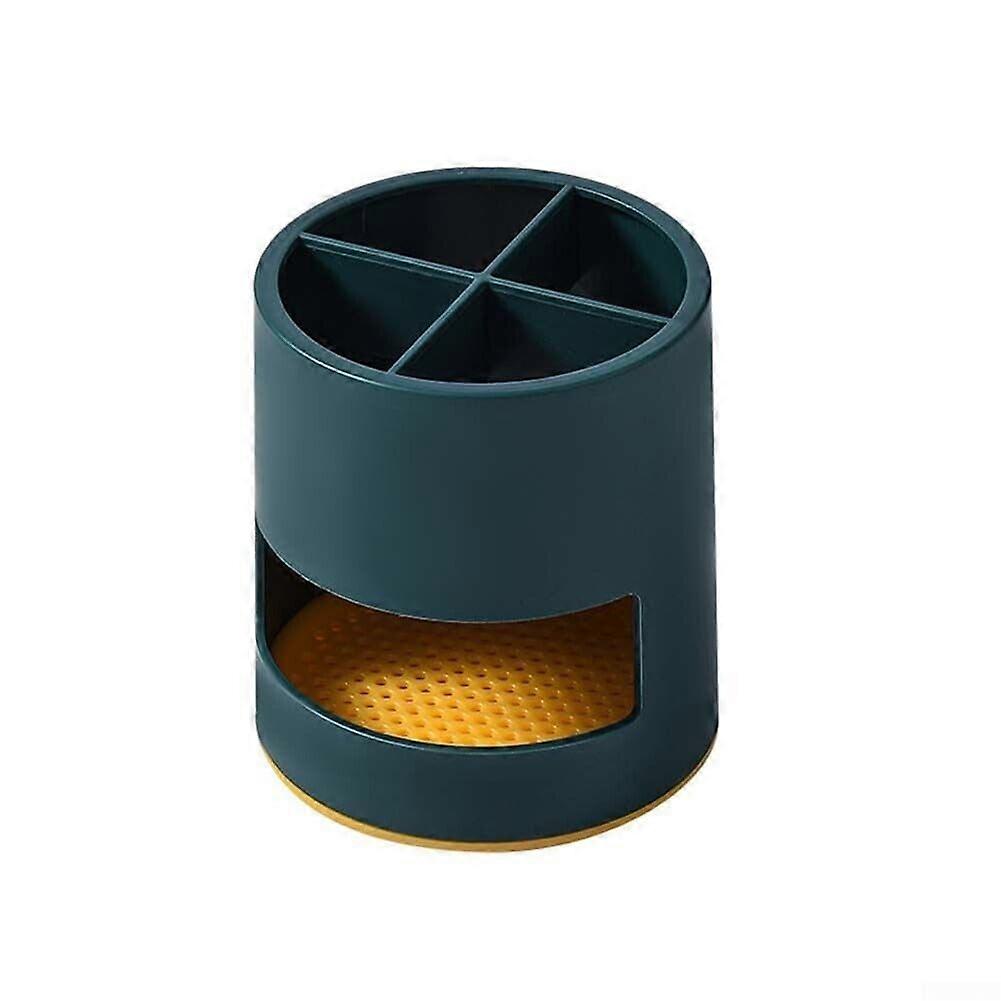 Practical Toothbrush Holder with Removable Drip Tray, ABS Plastic Organizer (Blue)'