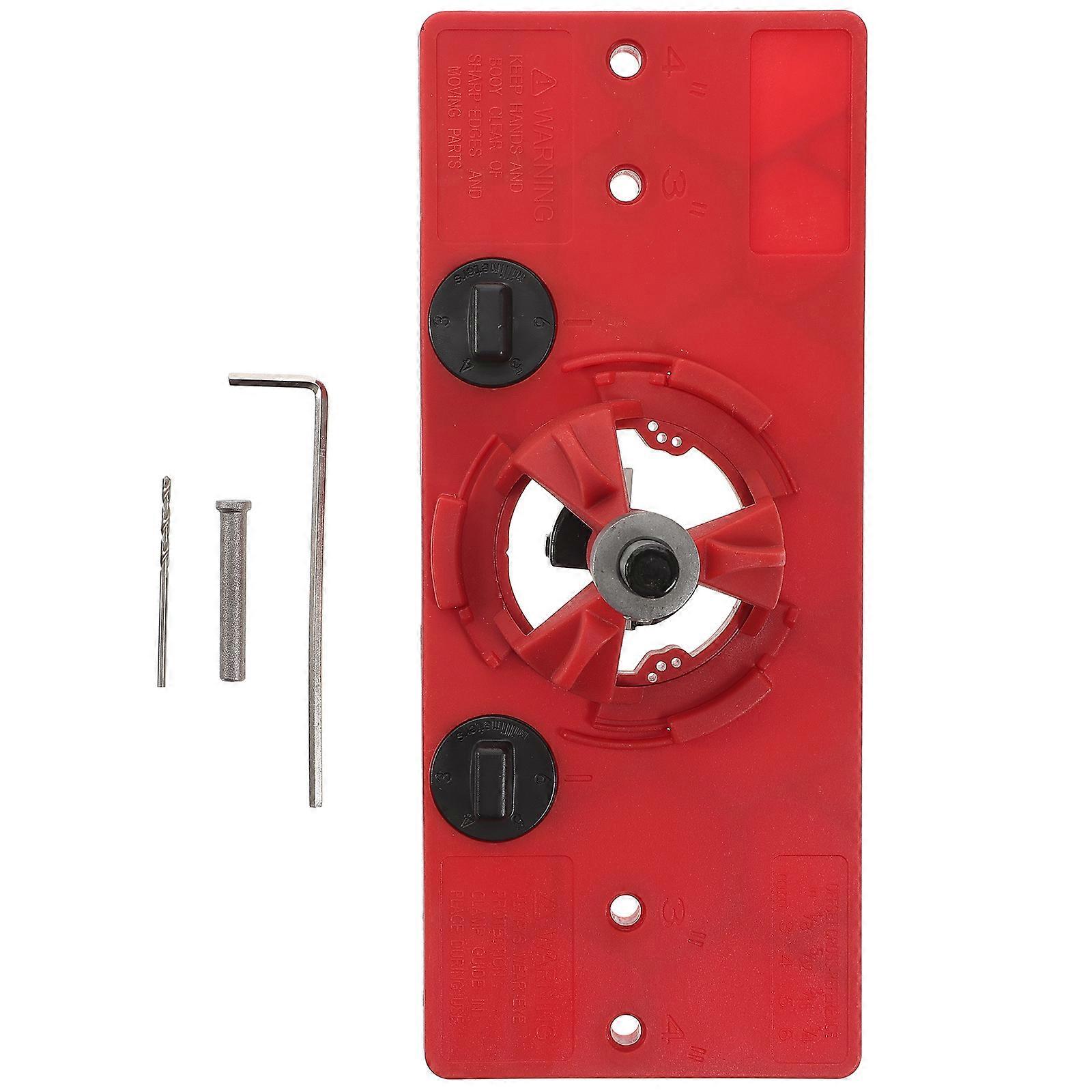Cabinet Door Jig Woodworking Carpentry Jigs Set for Furniture Manufacturing Red Color ABS Material Drilling Guide 1 Set