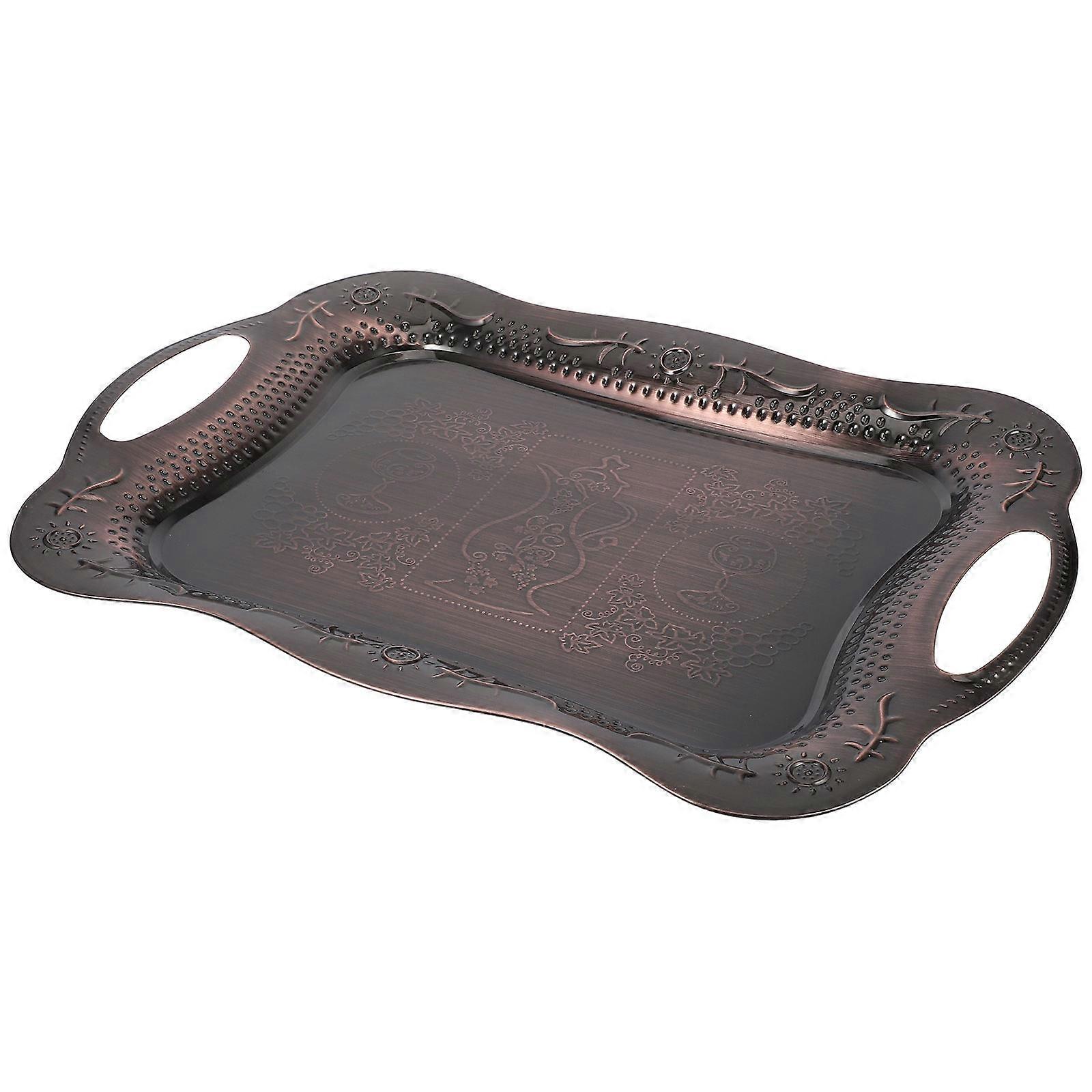 Here's a polished and professional product description based on your title:

 

**Vintage Stainless Steel Rectangular Serving Tray – Elegant Food,