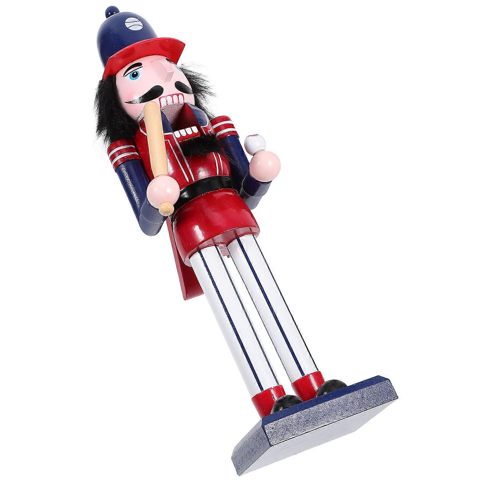 Christmas Nutcracker Ornament Wooden Decor for Tabletop Decoration Multi Color Wood 10.5 Inch