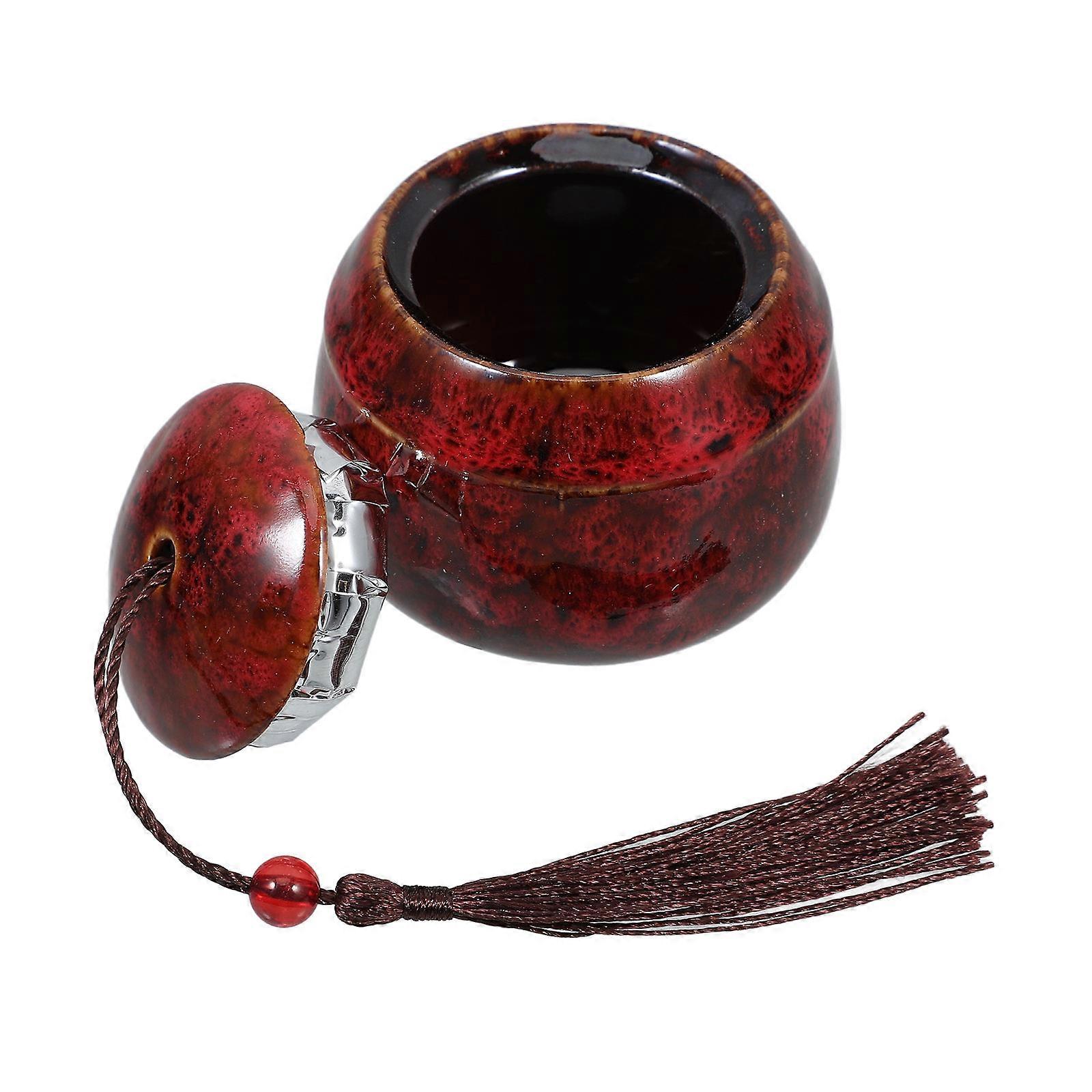 Dark Red Ceramic Pet Urn for Home Use Compact Keepsake Box for Dogs Cats Ashes 4.5 Inches