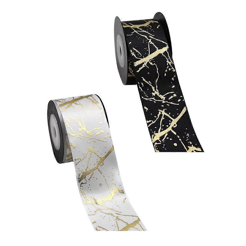 Blocking Ribbon Polyester Wrapping Ribbon For Gift Wrapping 10 Yards Long Black Color Ideal For Wrapping Ribbon 2 Rolls