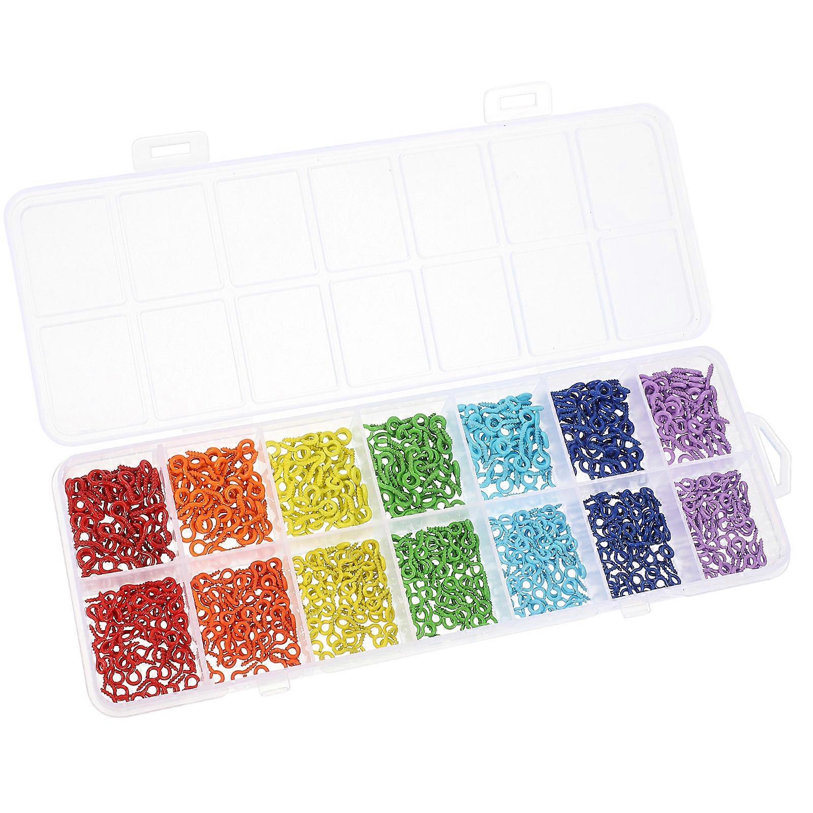 Colorful Screw Eye Pins for DIY Crafts Jewelry Making Findings 1 Box Assorted Color Small Eye Pin