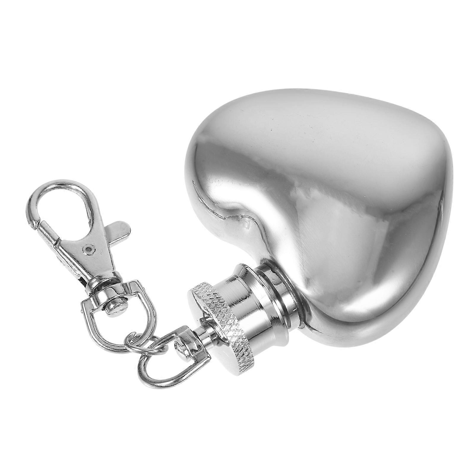 Adorable Heart Flask 1oz Pocket Drinking Flask Perfect For Camping Outdoor Activities 1Pcs