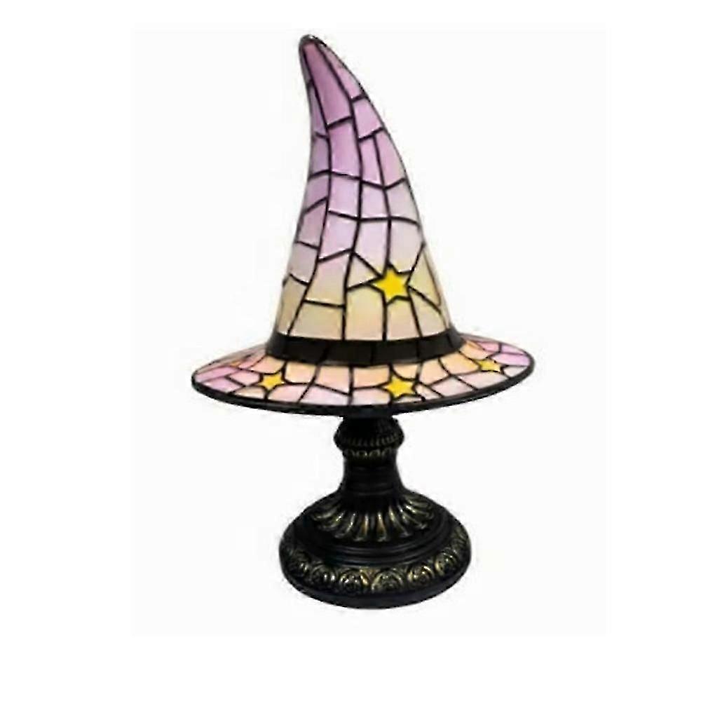Witch Hat Lamp, Handmade Gothic Stained Resin Night Light for Bedroom