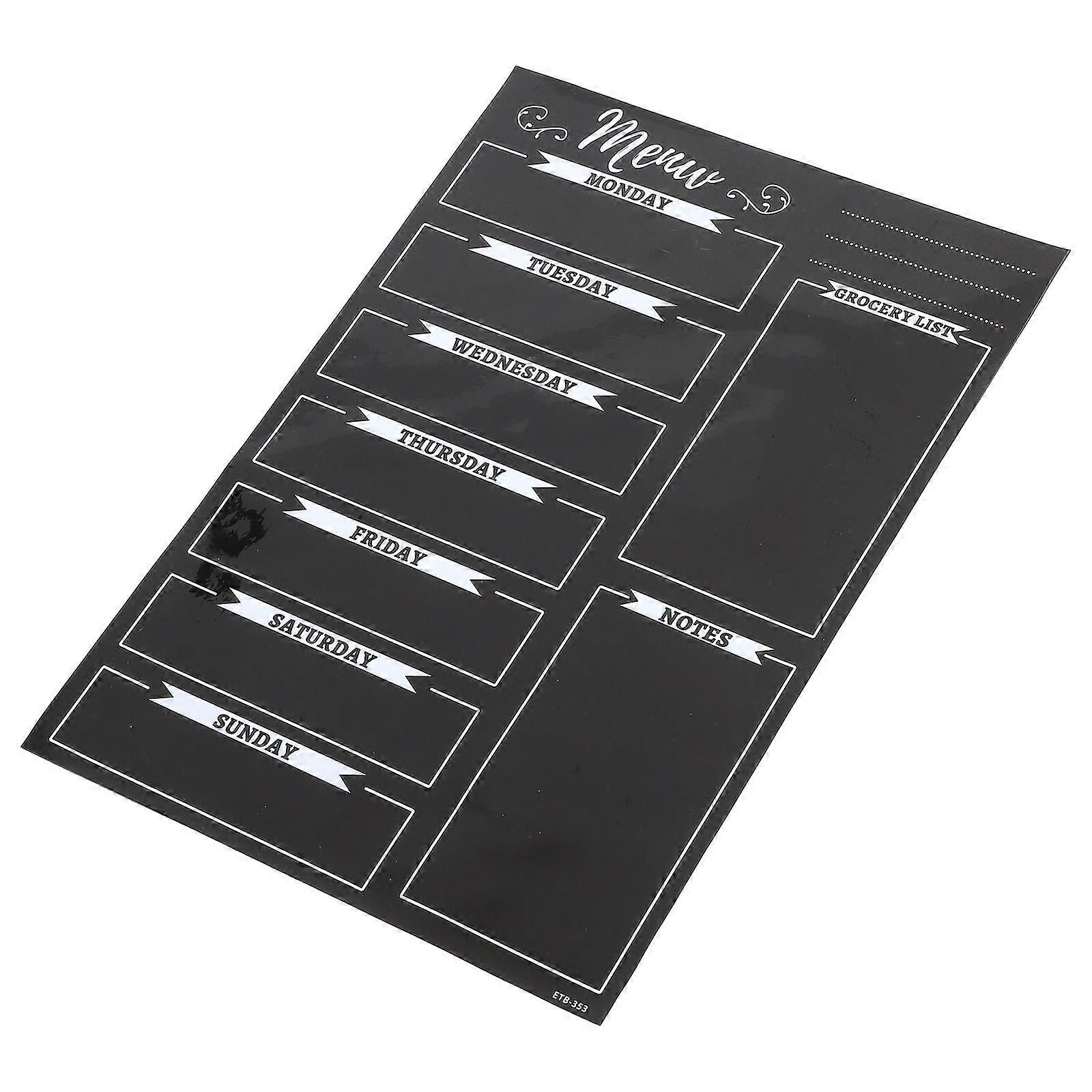 Magnetic Blackboard Sheet for Refrigerator with Smooth Writing Surface Black PET 10x15 inches