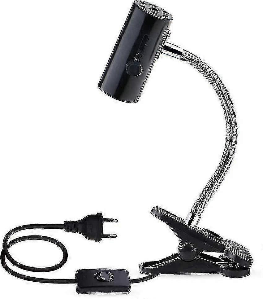 E27 Socket With Clamp And Switch For Reptile Lamp, 360 Adjustable With Flexible Arm And 1.8m Wire, Clip-on Socket For Heat Lamp/aquarium/uva/uvb For T
