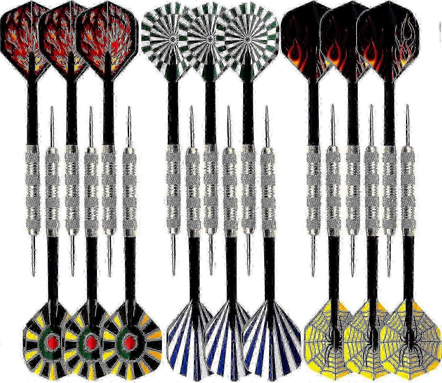 Steel-tip Dart Set, 18 Pieces, High-quality Materials, Easy to Assemble, Multiple Patterns for Players of All Levels