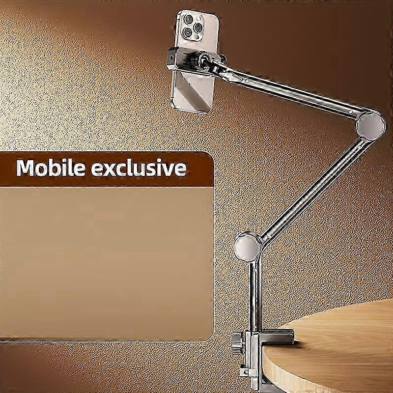 2025 360 Adjustable Tablet & Phone Stand Holder - Flexible Gooseneck Clamp Mount with Universal Compatibility for iPhone/iPad/Tablet - Durable Carbon