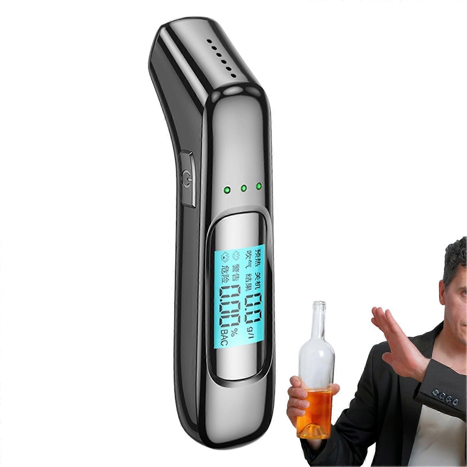 Alkoholer Fuer Alkohol Rechargeable LED Alcohol Tester With Accurate BAC Detection Portable Digital Screen Compact
