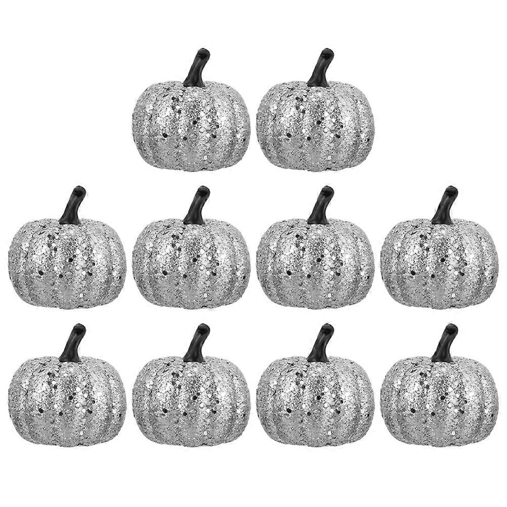 Pumpkin Figurine Set 10Pcs 5.5CM Simulation Decor For Halloween Thanksgiving Family Celebrations