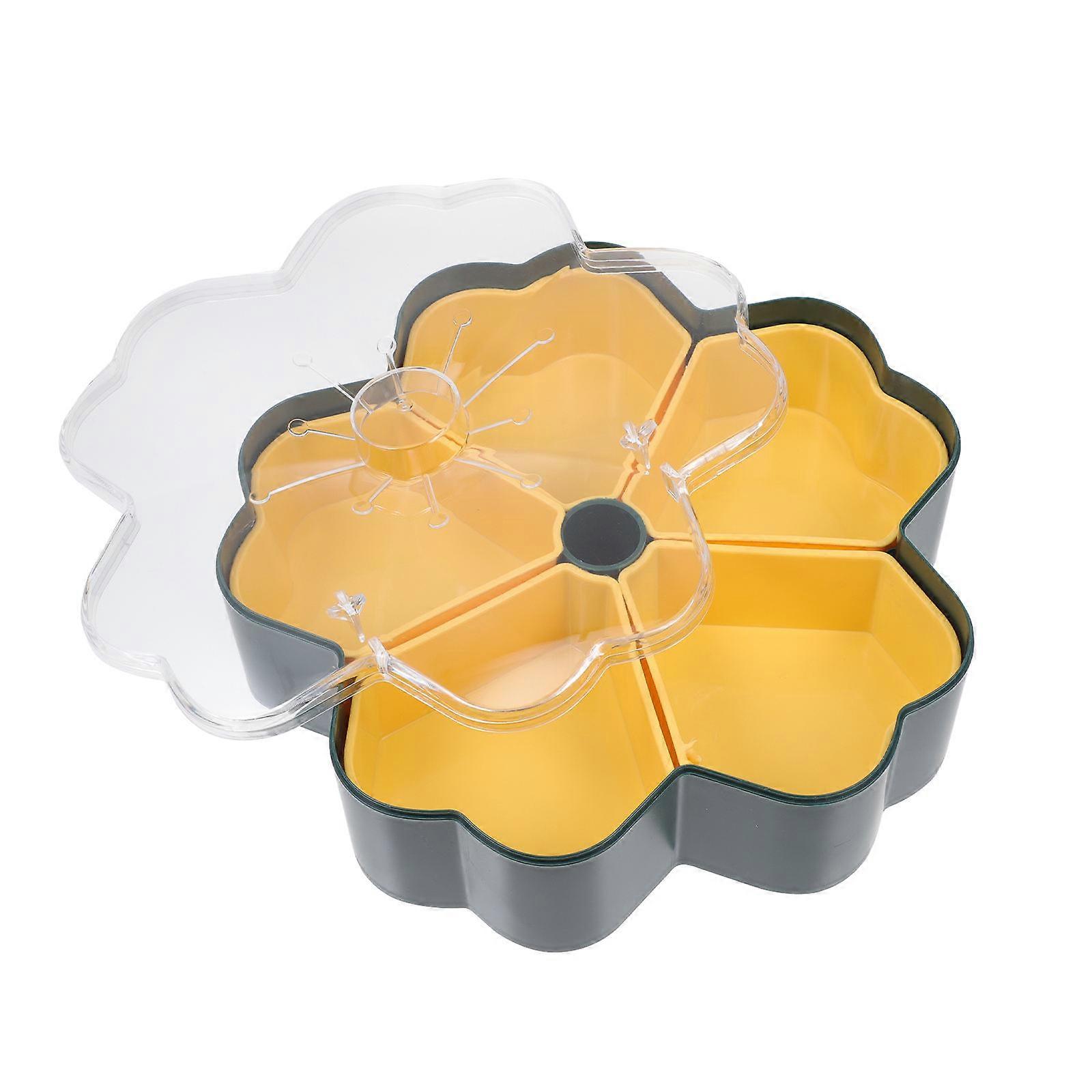 Nut Serving Platter Round Rotatable Snacks Tray For Family Gathering 26.5X24X7.5CM Storage 1Pack