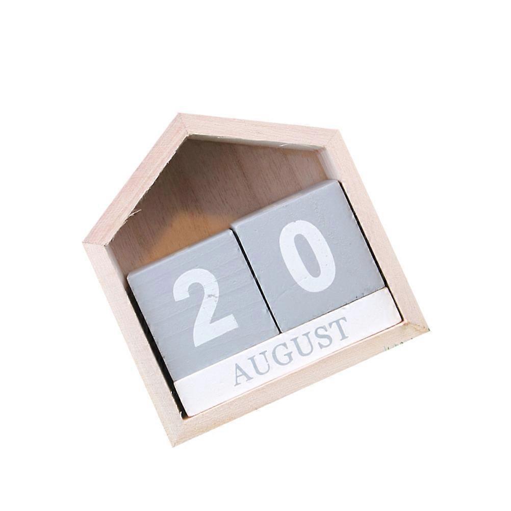Retro Desktop Calendar House Shaped Made from Plastic for Office Home Decoration Multi Color 1PC