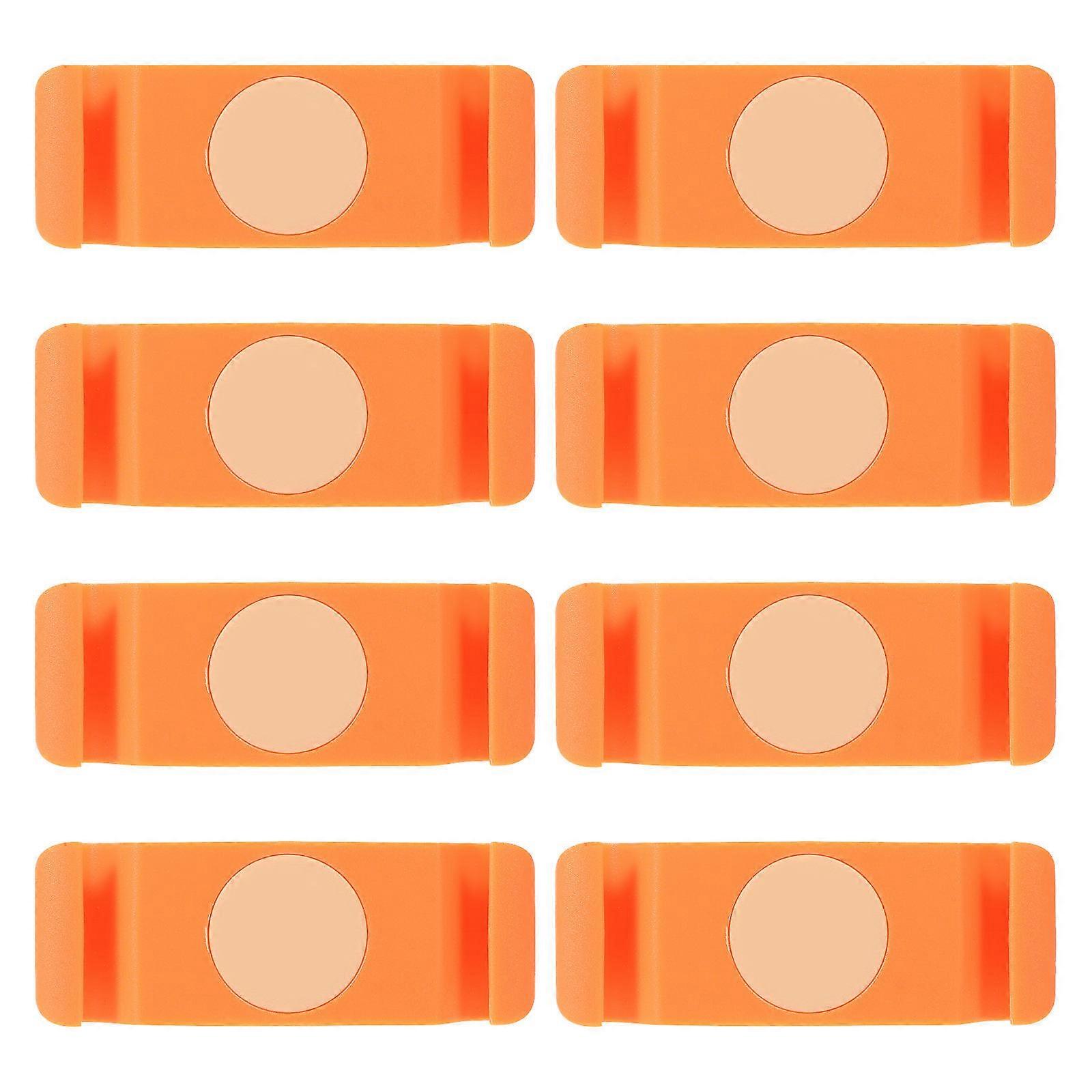 Cable Management Solutions For Kitchen Appliances Using 1 Set Of Orange Adhesive Power Cord Holders With Compact Design