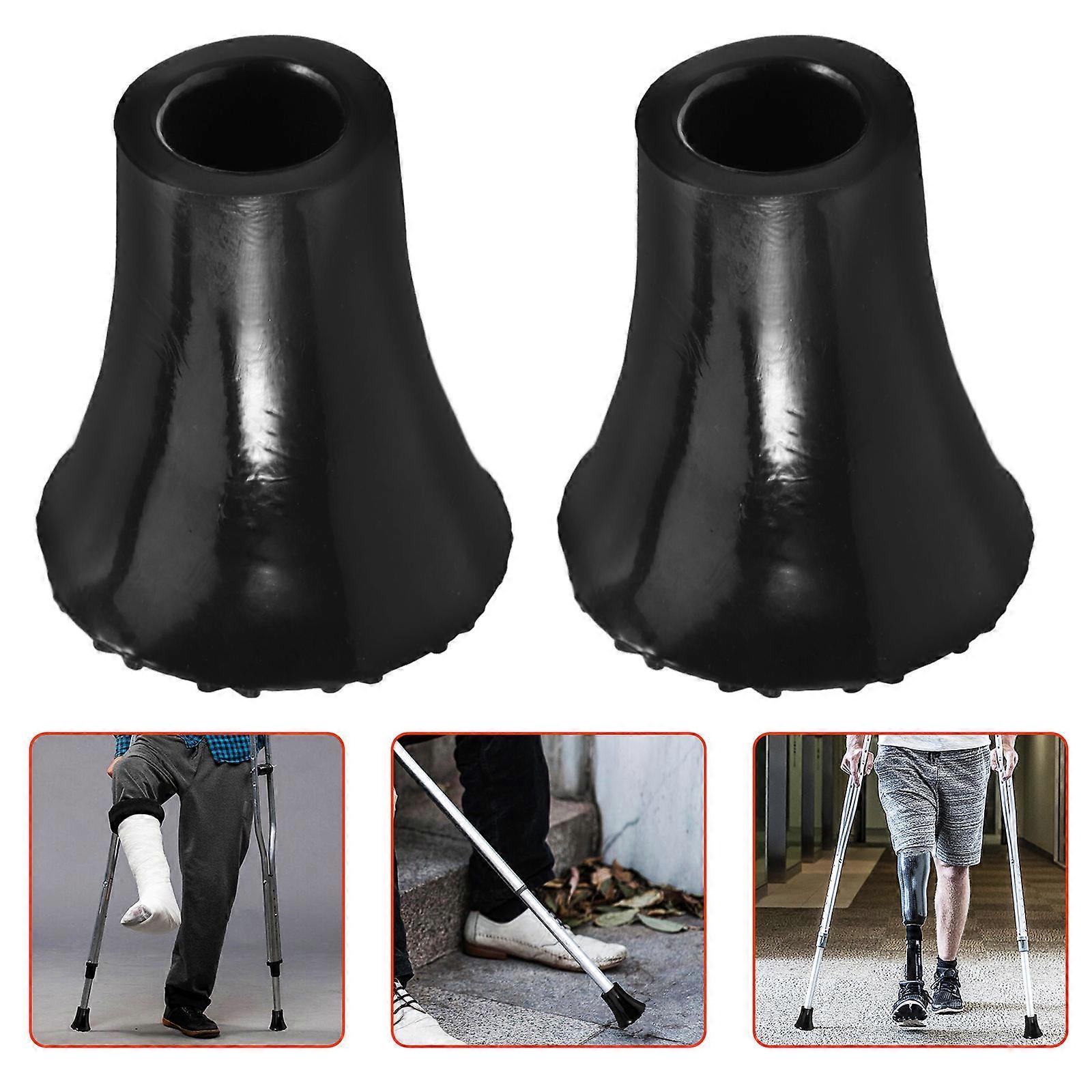 4pcs Durable Cane Tips for Stability – Non Slip Crutch Replacement Ferrules, Lightweight & Easy to Install for Outdoor Walking Canes