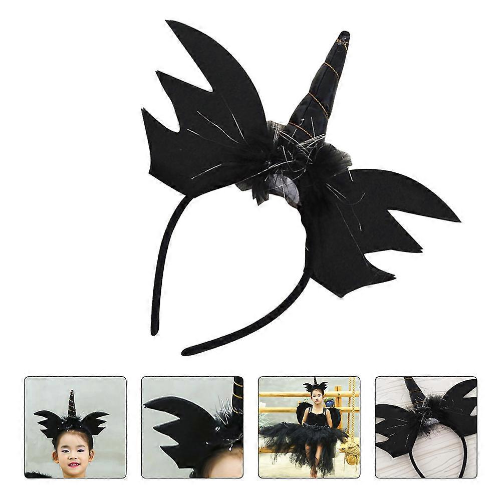 2Pcs Halloween Themed Bat Unicorn Hair Accessories Perfect For Carnival And Fancy Dress Balls With Comfortable Fabric Material And Distinct Shapes