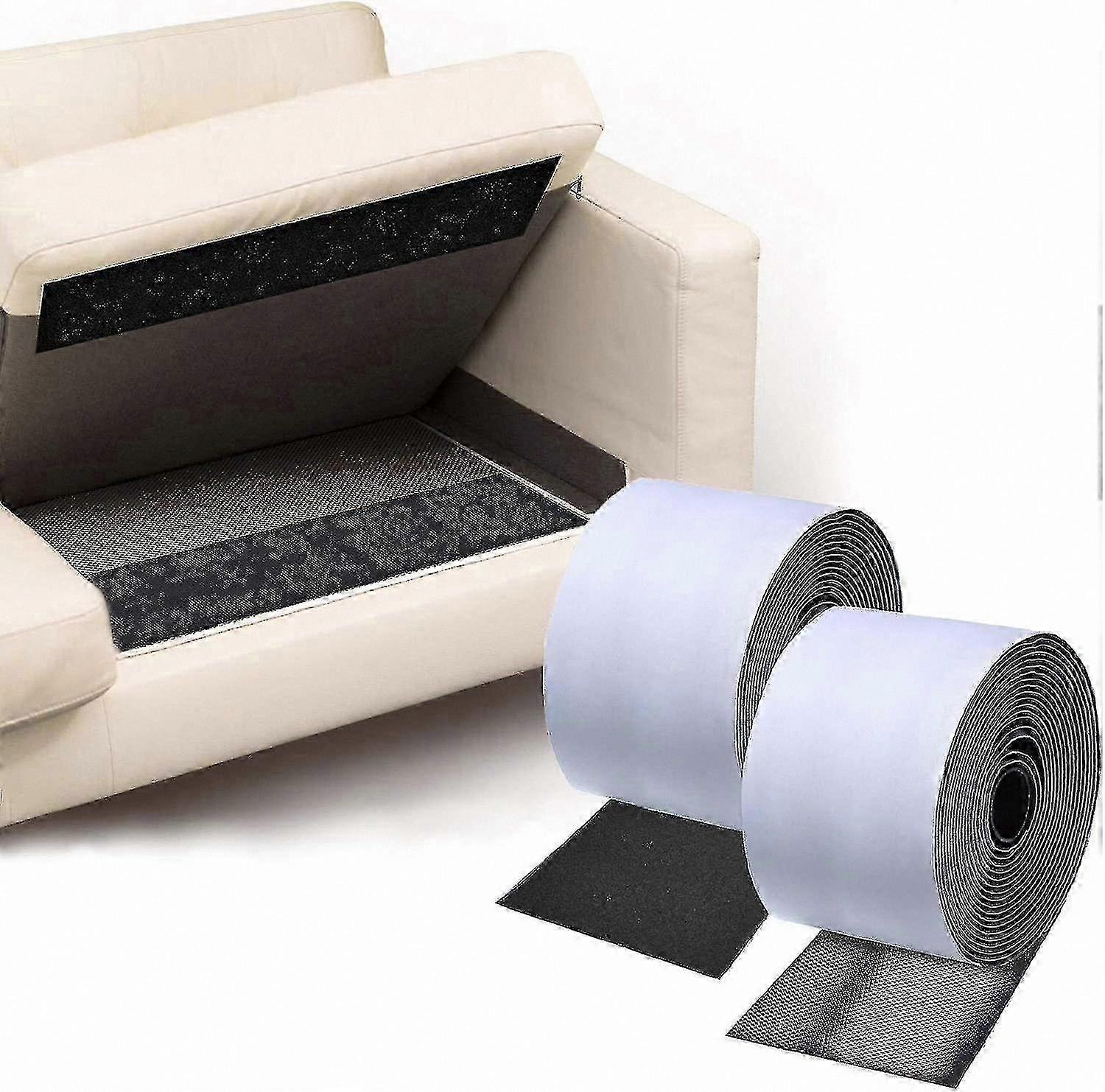 Non-Slip Cushion Anchors with Adhesive Hook and Loop Strips for Furniture Stability